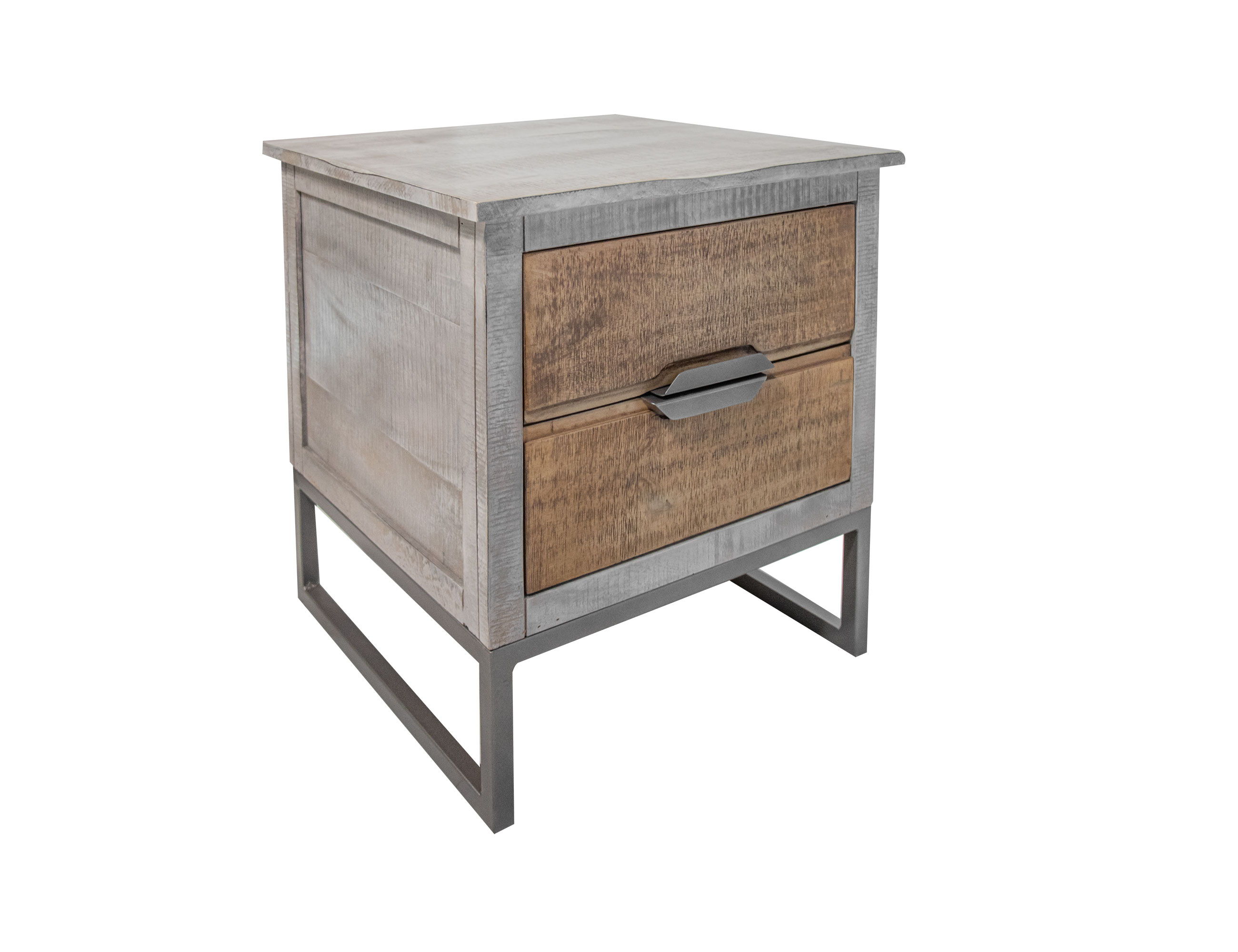 International Furniture Direct Mita - End Table - Honey Brown / Light Gray