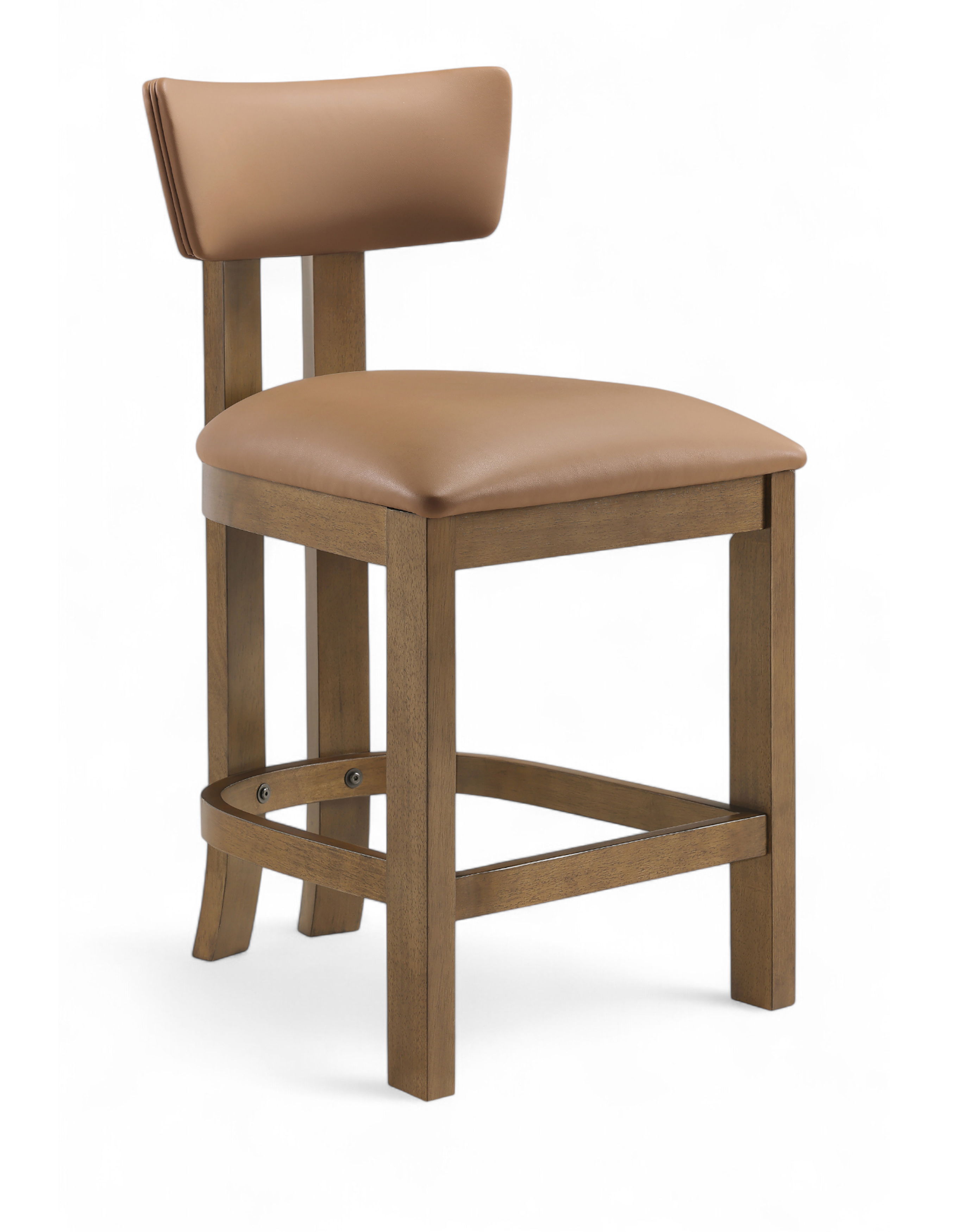 Lavrin - Vegan Leather Upholstered Counter Stool (Set of 2) - Cognac