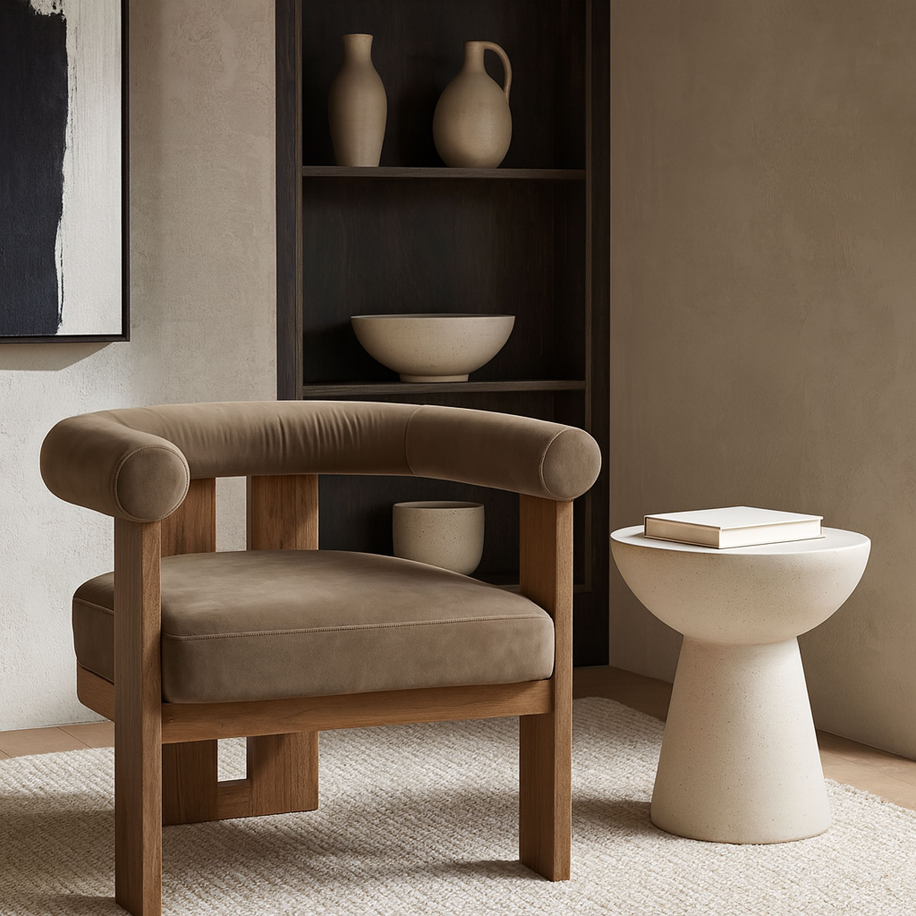 Arienzo - Performance Fabric Upholstered Accent Chair - Taupe