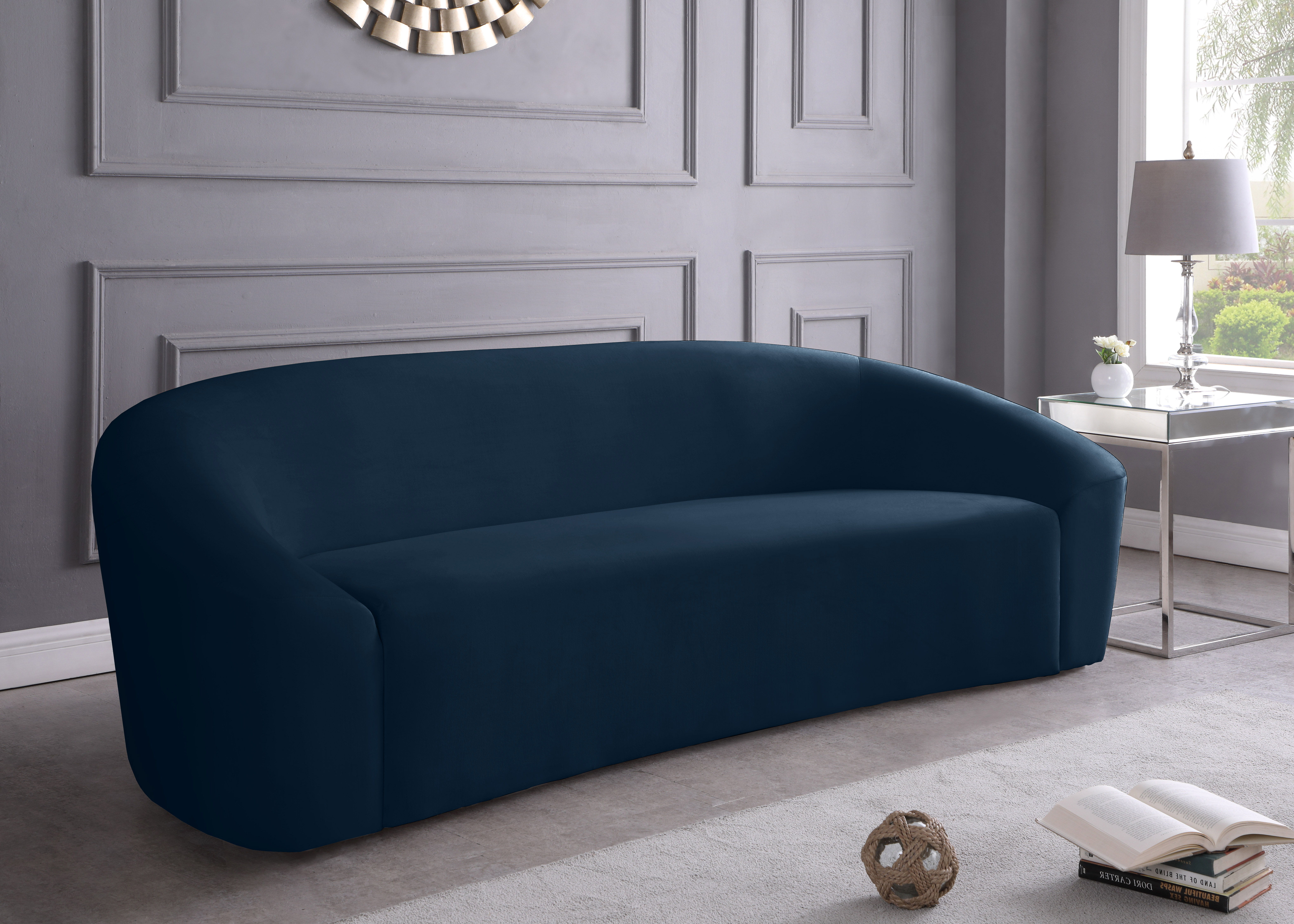 Riley - Velvet Sofa - Navy