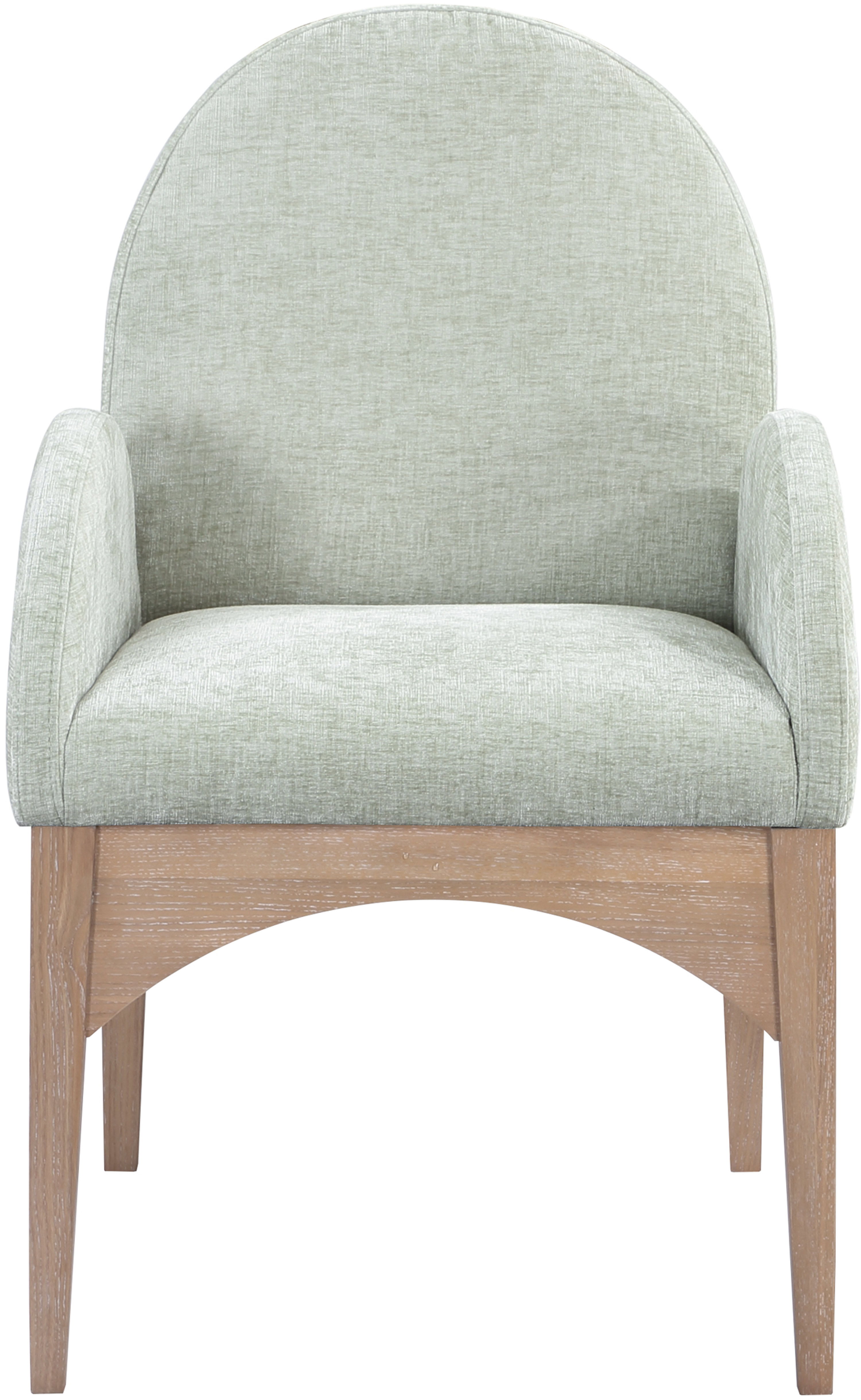 Waldorf - Chenille Dining Arm Chair With Natural Legs - Mint