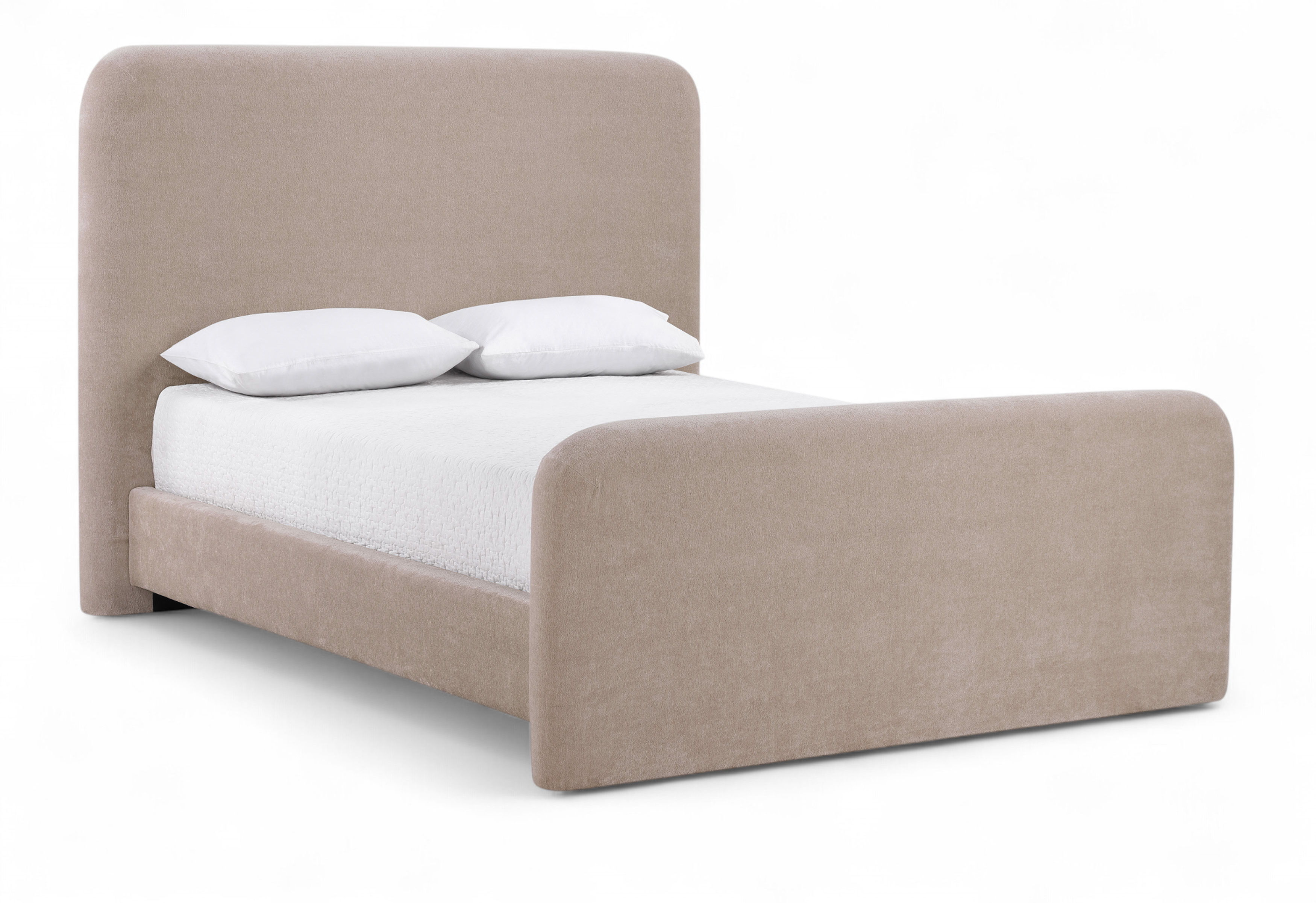 Fira - Chenille Fabric Upholstered Queen Bed - Taupe