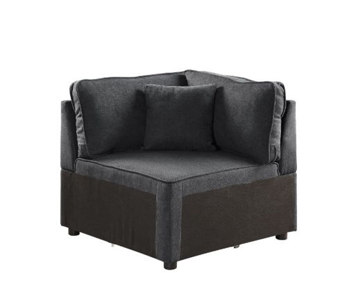Silvester - Modular Wedge With Pillow - Gray Fabric, dark gray