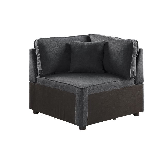 Silvester - Modular Wedge With Pillow - Gray Fabric, dark gray