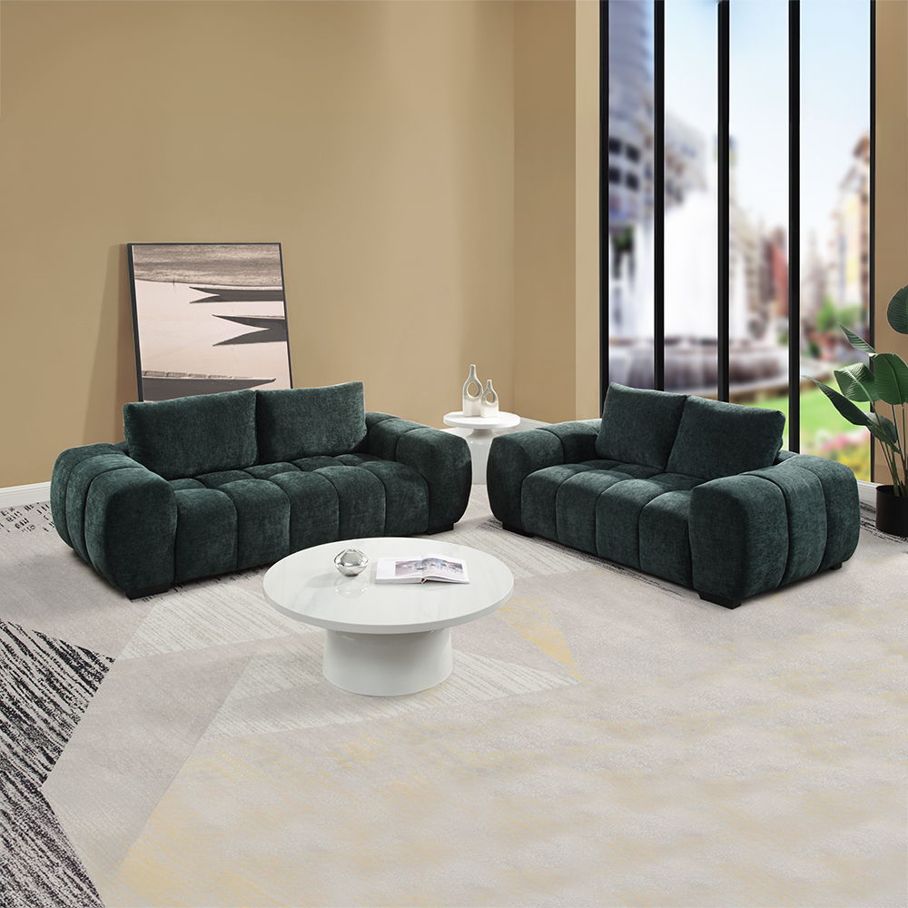 Ferrand - Loveseat - Green Linen, green, view 5