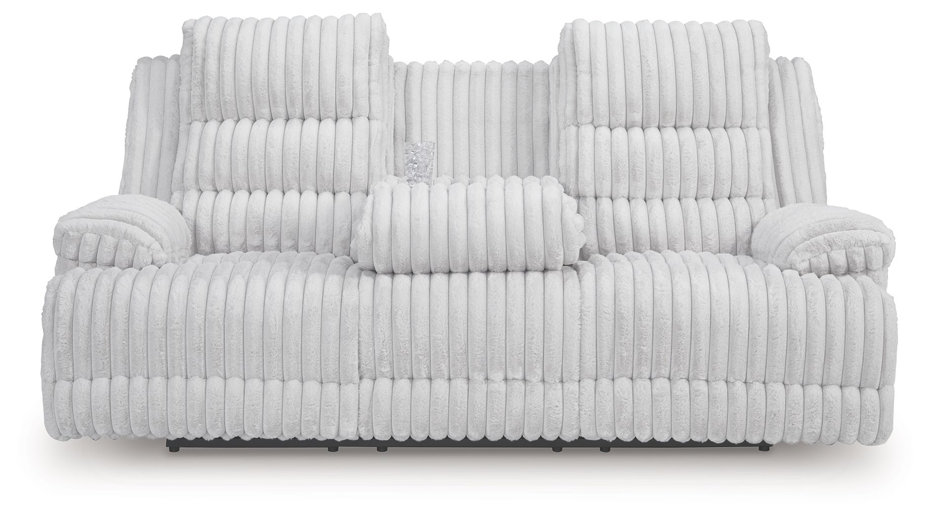 Ashley Furniture Rhines Falls - Reclining Power Sofa With Drop Down Table - Alloy - Image 4
