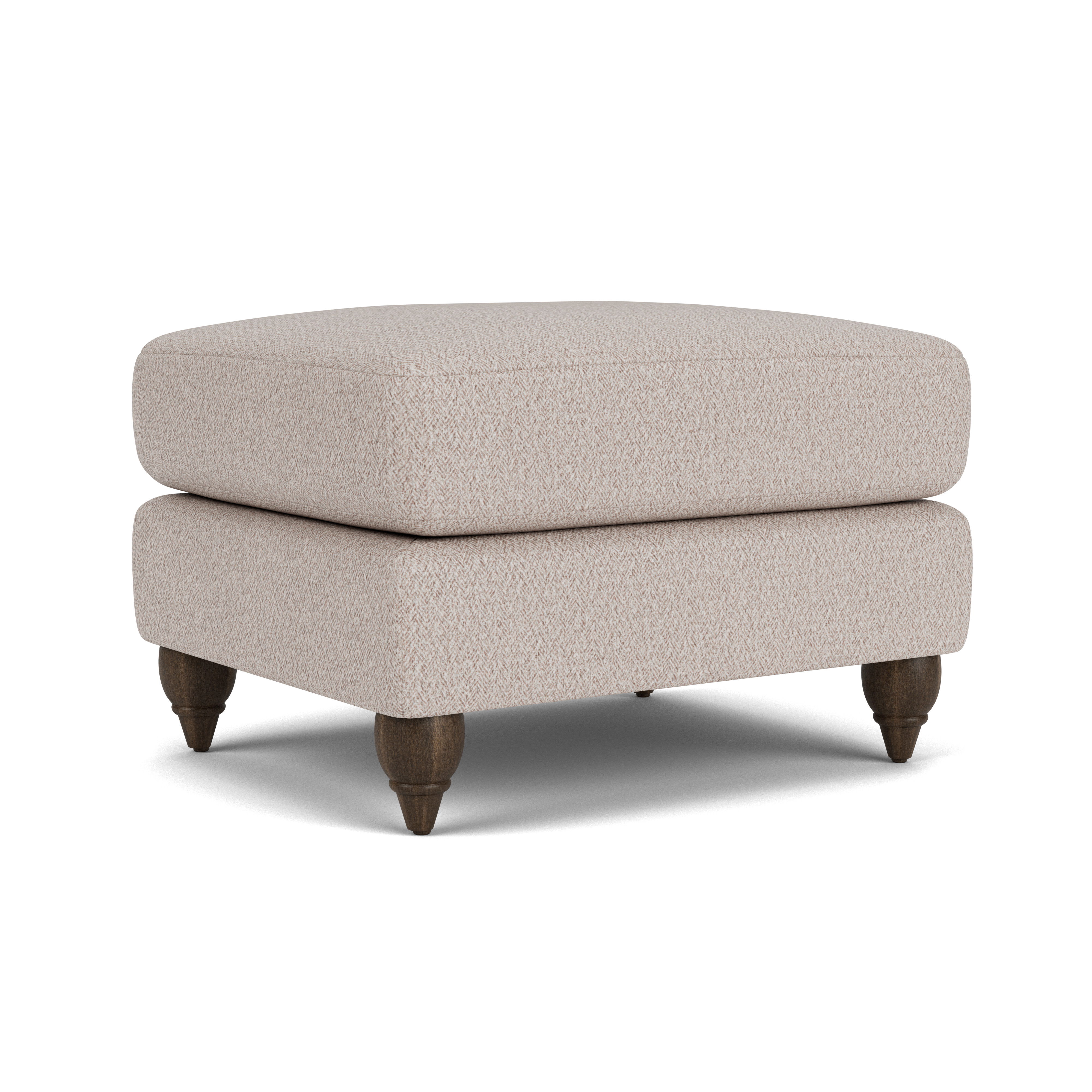Stella - Fabric Ottoman, light gray