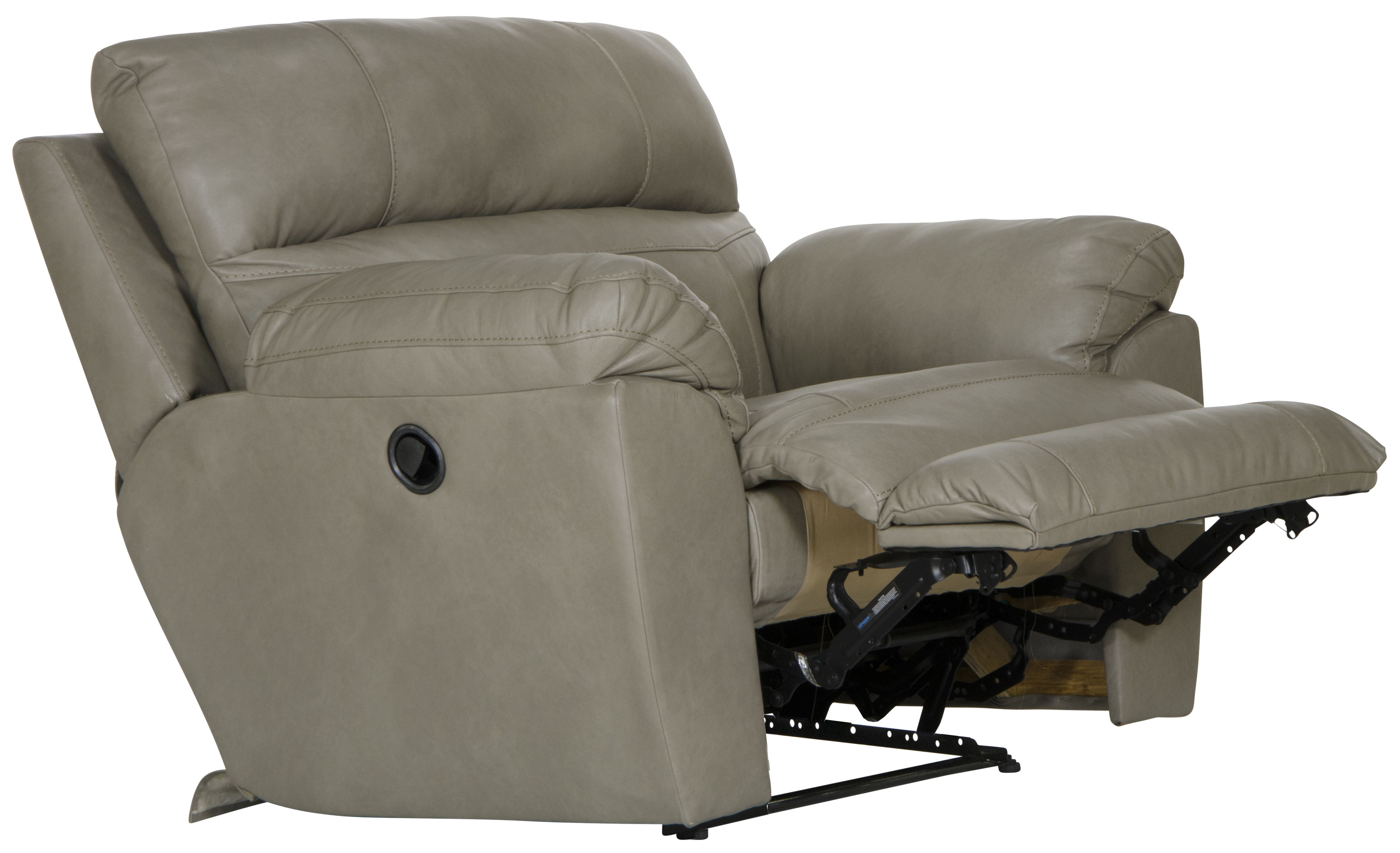 Costa - Top Grain Italian Leather Lay Flat Recliner - Putty