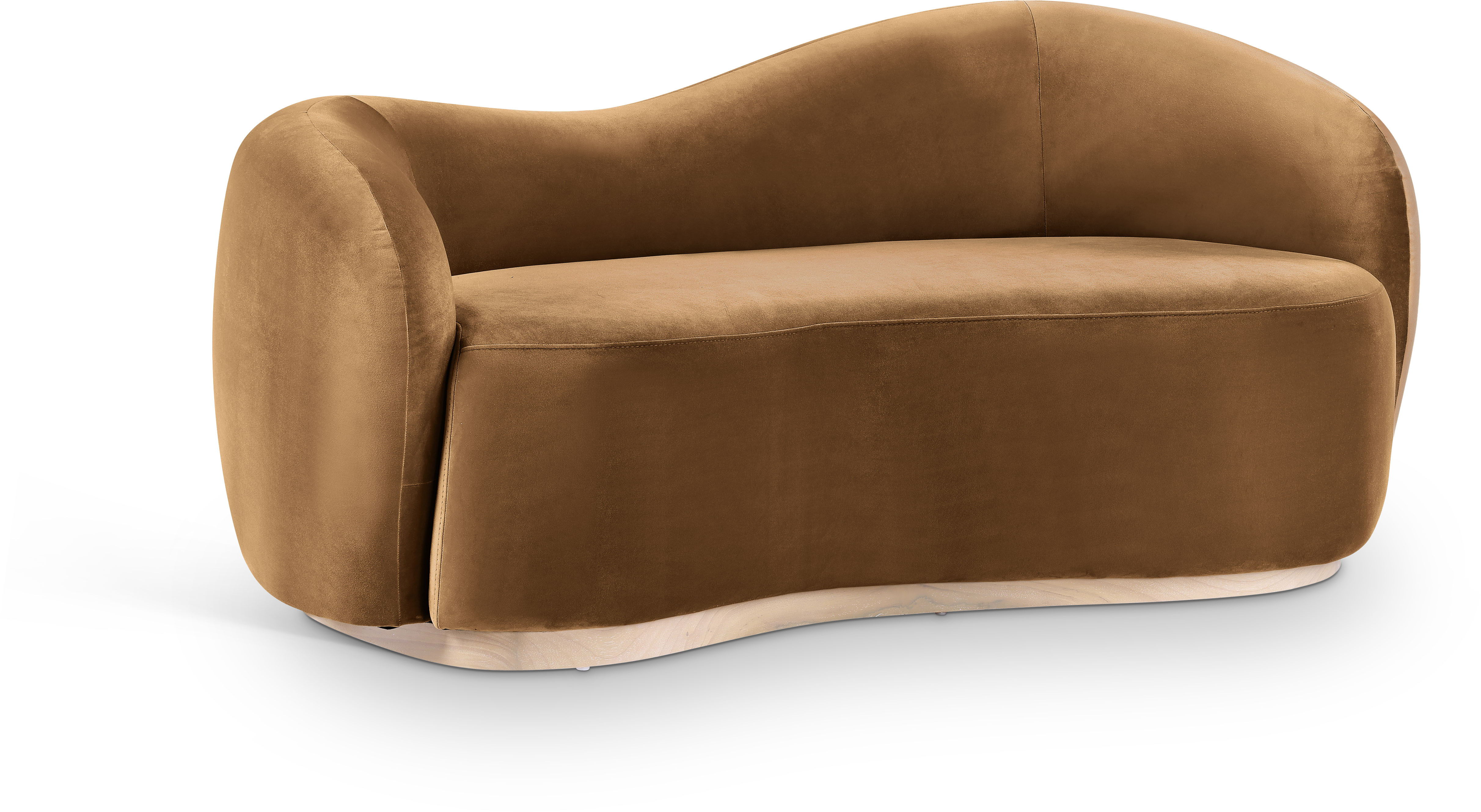 Gustavo - Velvet 72.5" Upholstered Loveseat - Saddle