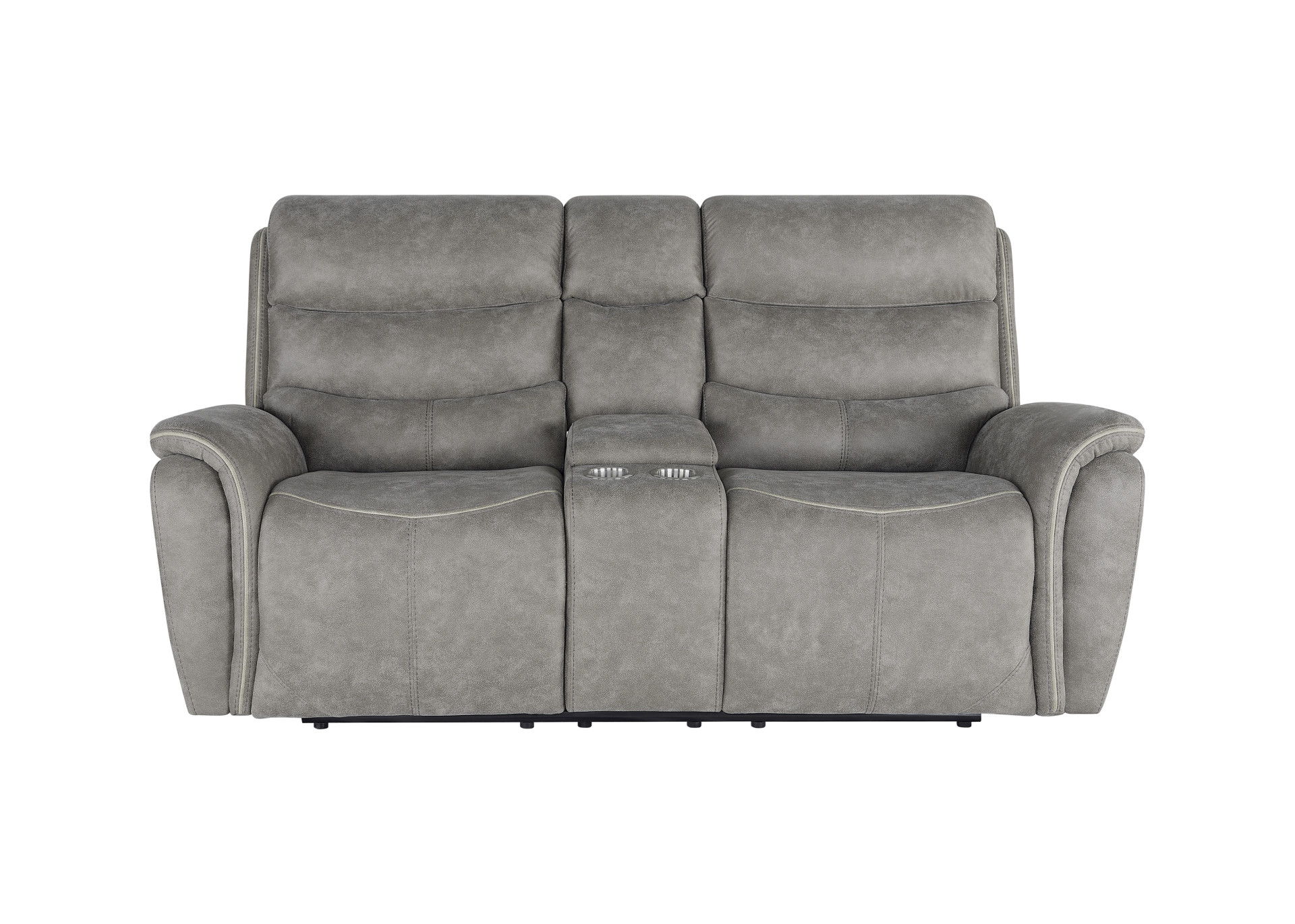 Kamari - Console Loveseat With Dual Recliners - Gray