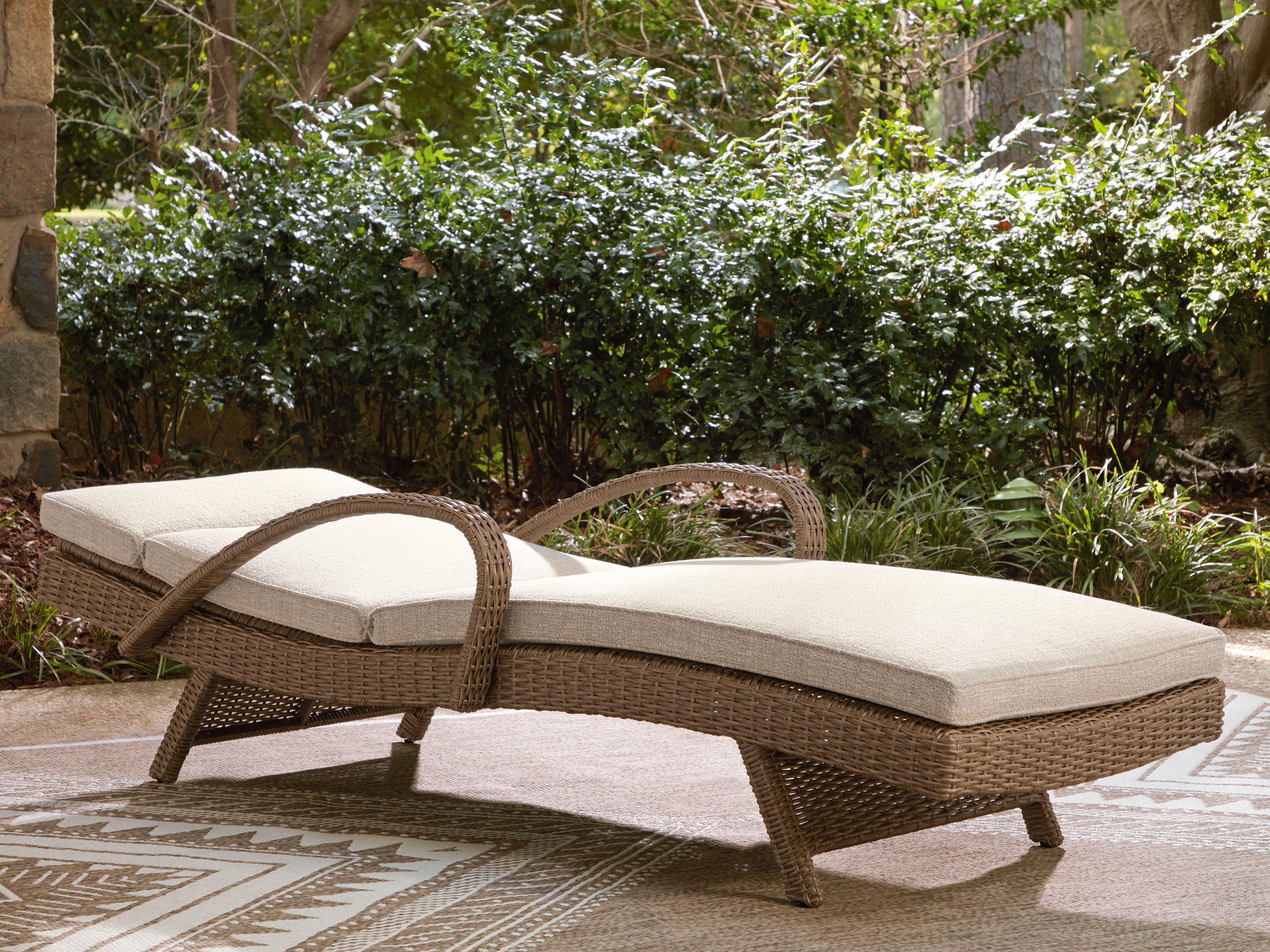 Ashley Furniture Laguna Heights - Chaise Lounge With Cushion - Beige - Image 5