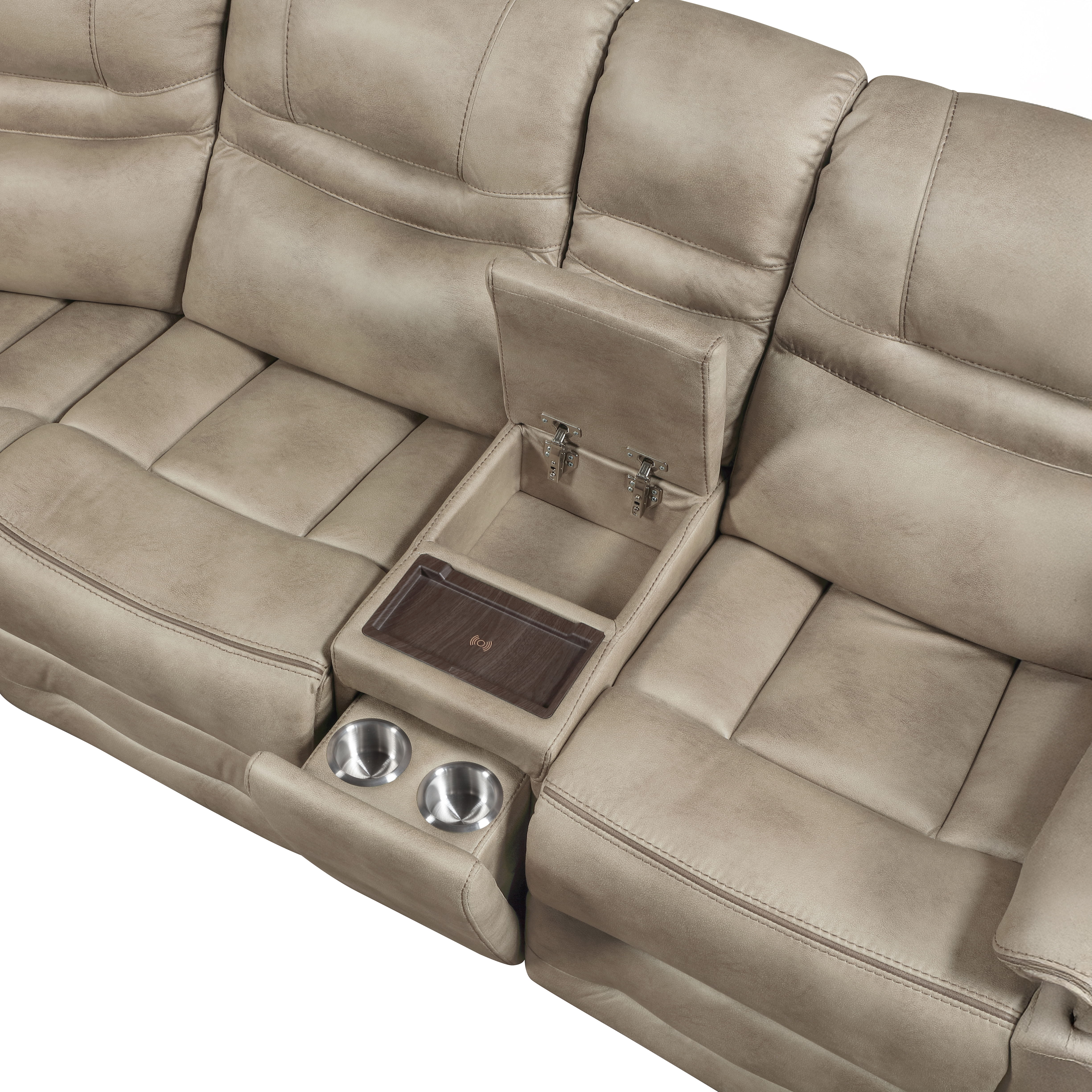 Shelton - Stone RAF Loveseat - Brown