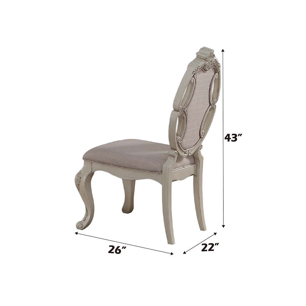 Ragenardus - Side Chair (Set of 2) - Fabric & Antique White, white, view 2