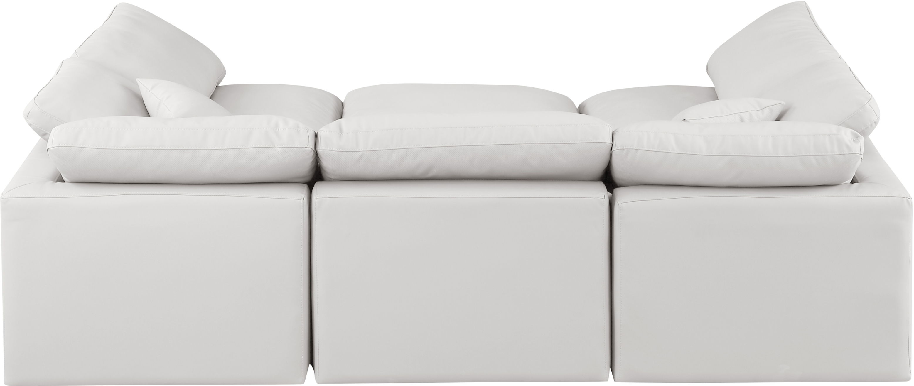 Indulge - Faux Leather 6 Piece Modular Sectional - Cream