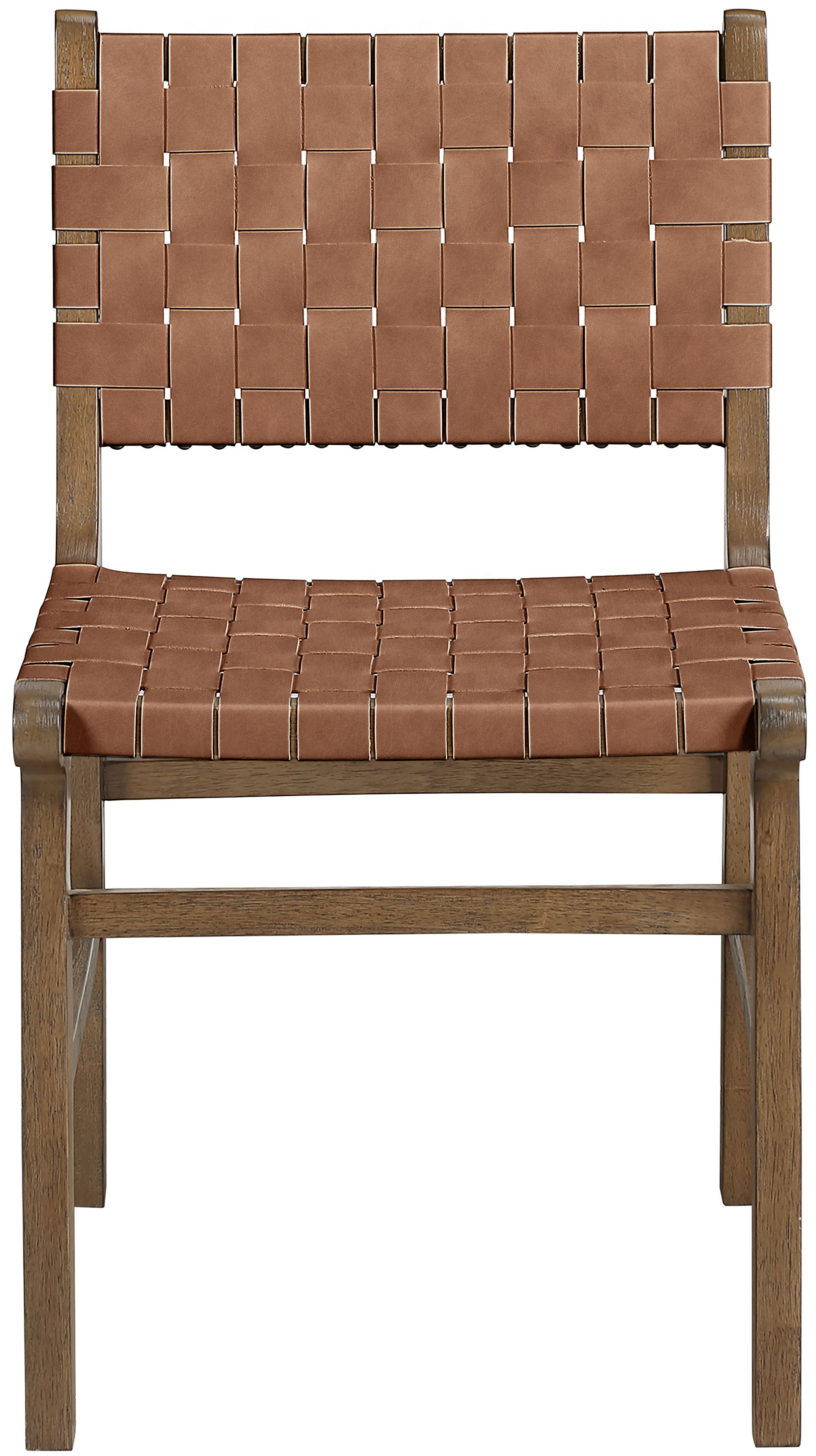 Entwine - Vegan Leather Upholstered Dining Chair - Brown / Painted Brown