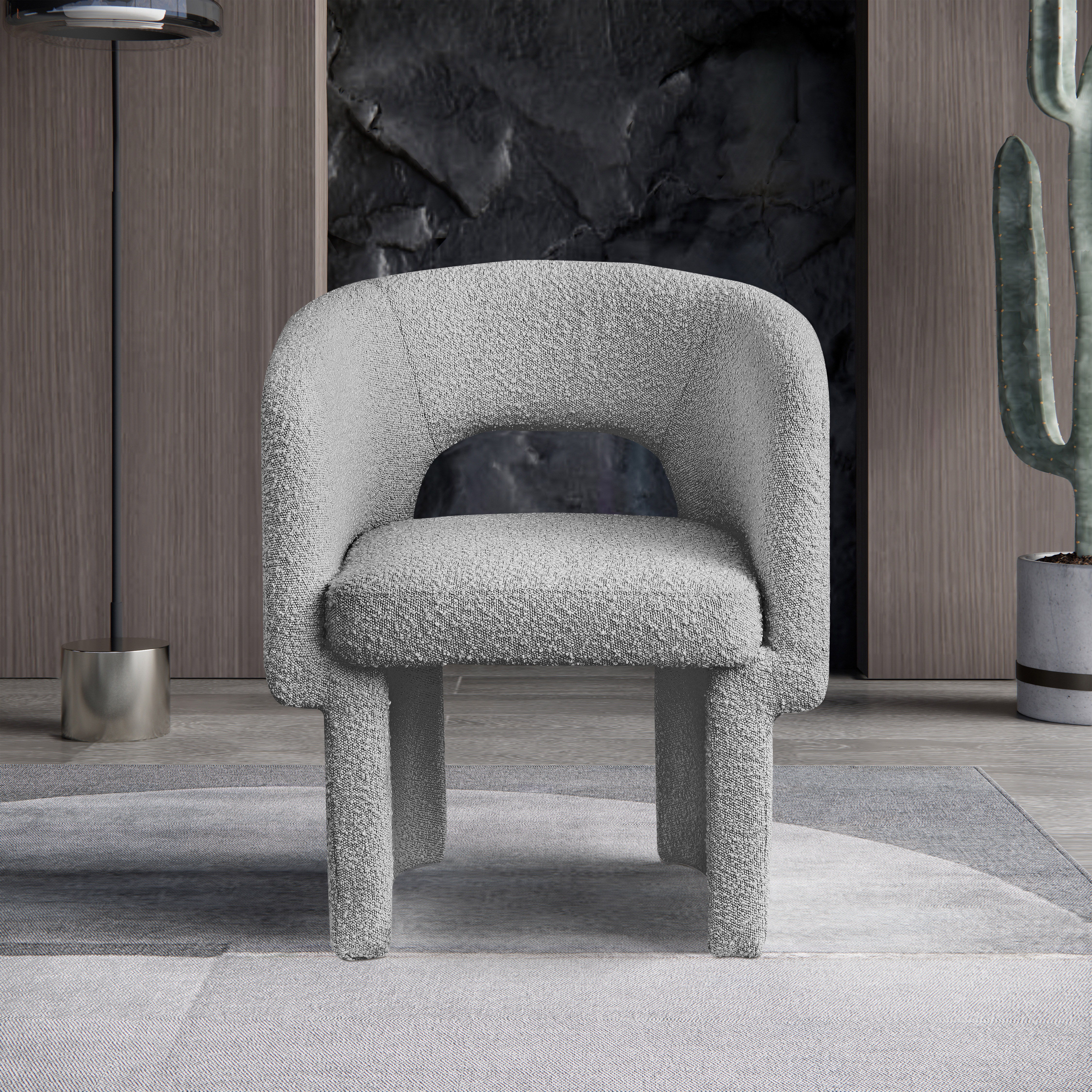 Emmet - Boucle Dining Chair / Accent Chair - Gray