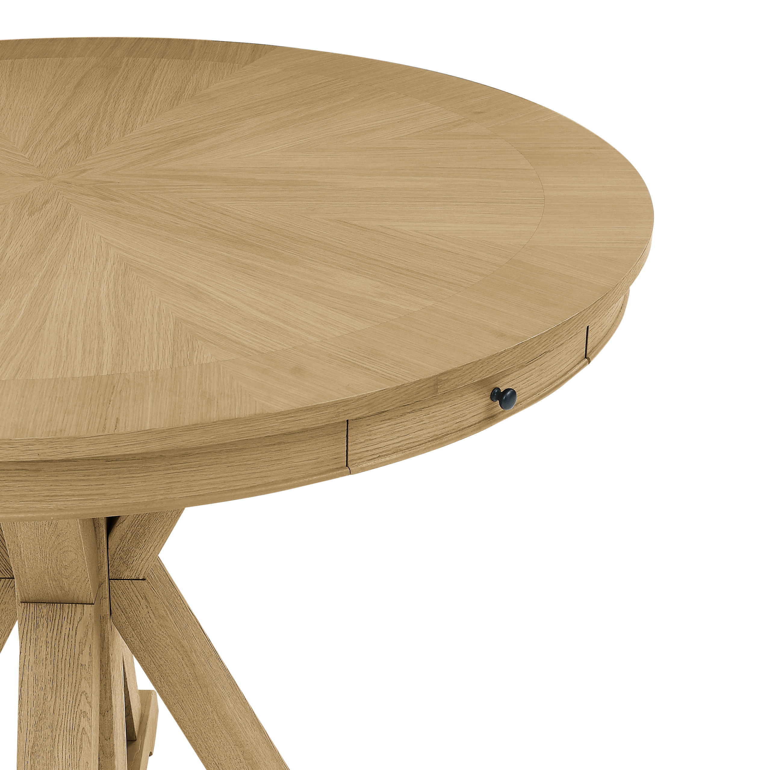 Rylie - Round Counter Table Top With 4 Drawers - Caramel