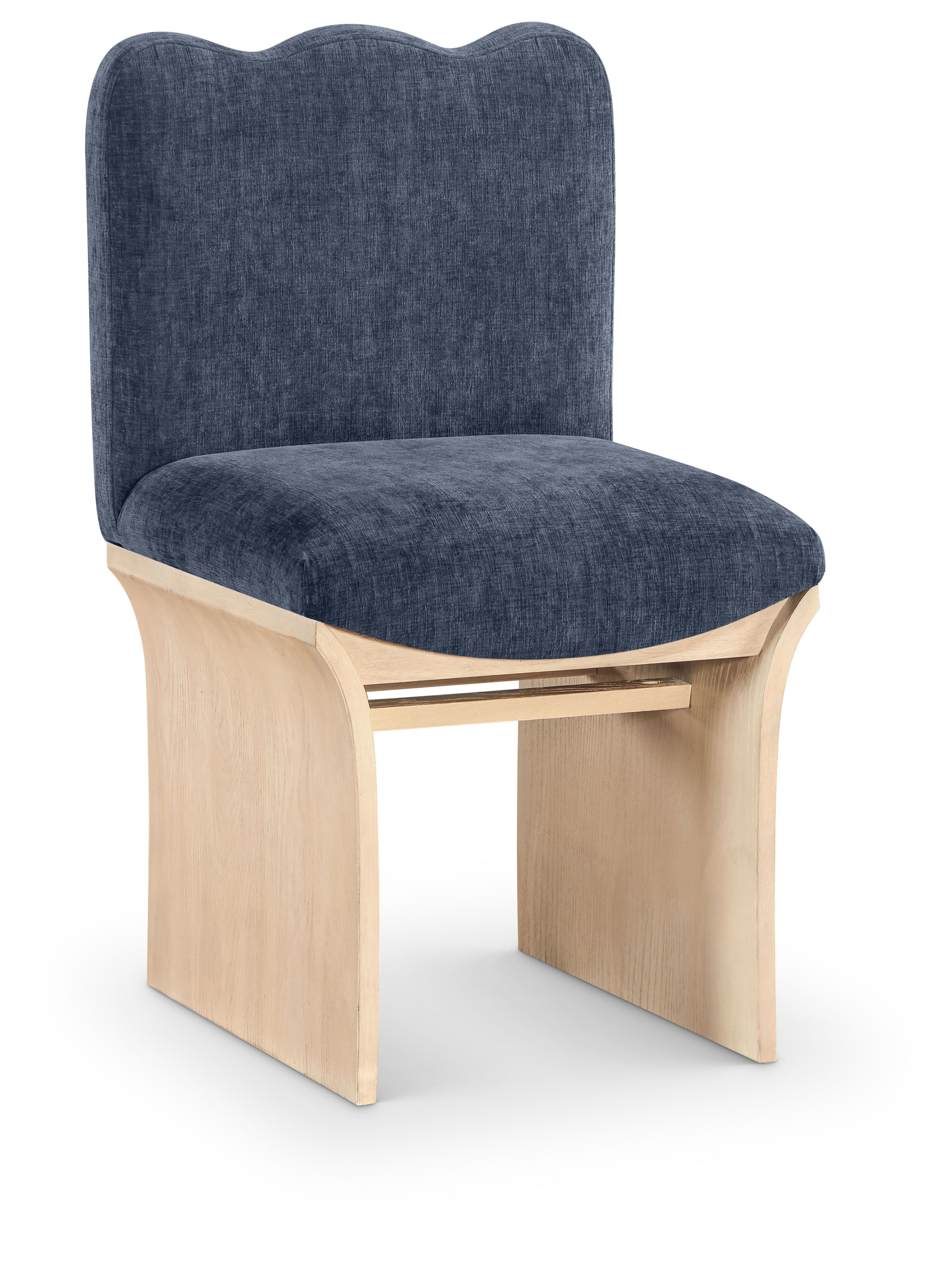 Shaw - Chenille Fabric Upholstered Dining Chair - Navy