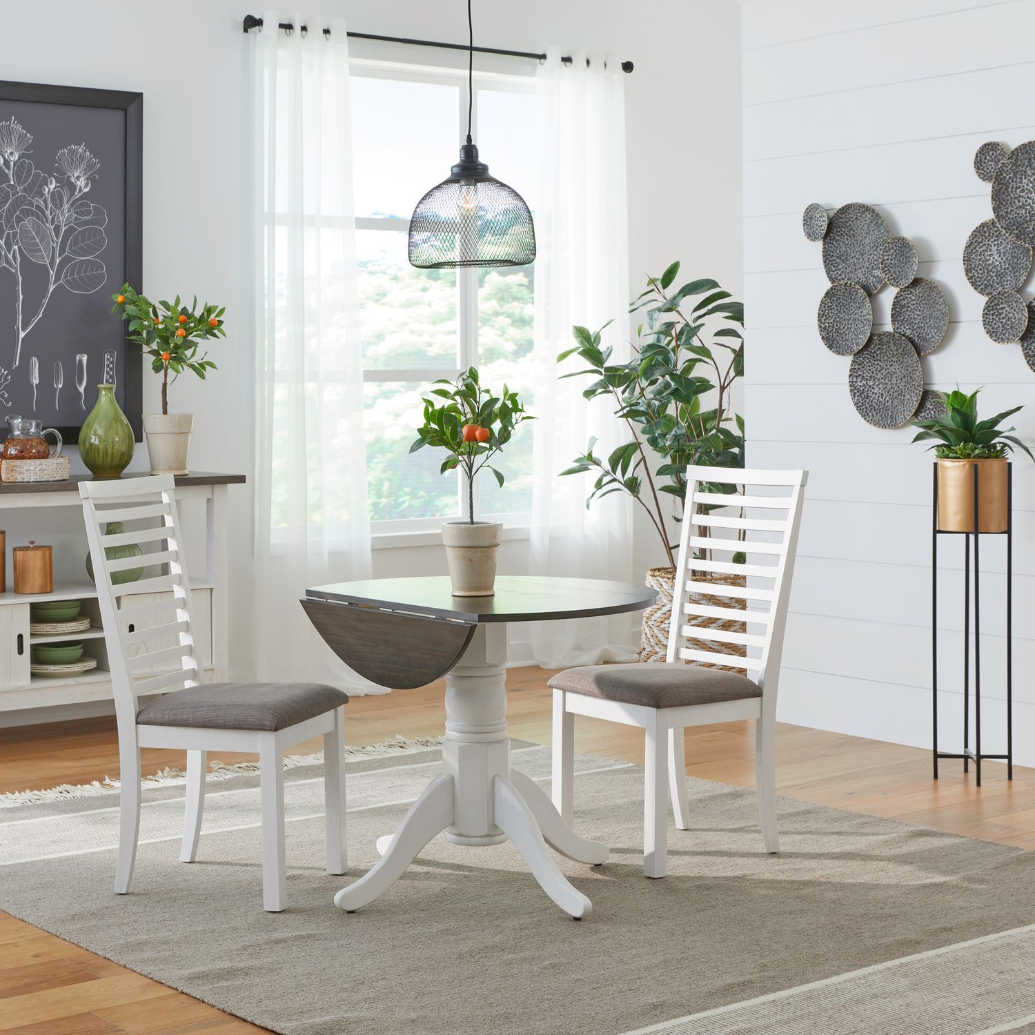 Liberty Furniture Brook Bay - 3 Piece Drop Leaf Set - White
