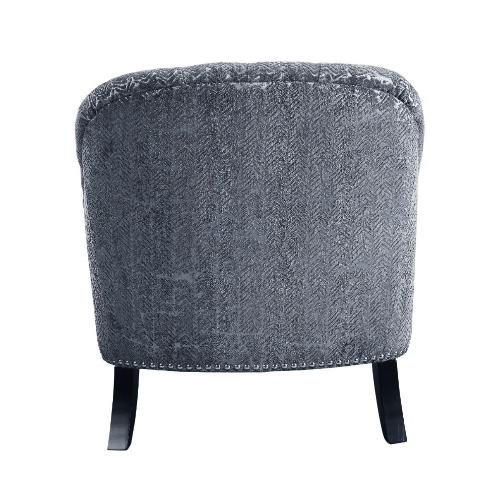 Gaura - Chair With Pillow - Dark Gray Velvet, dark gray, view 3
