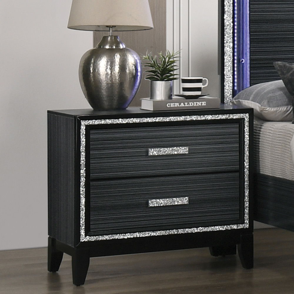 Haiden - Nightstand - Weathered Black, black, view 7