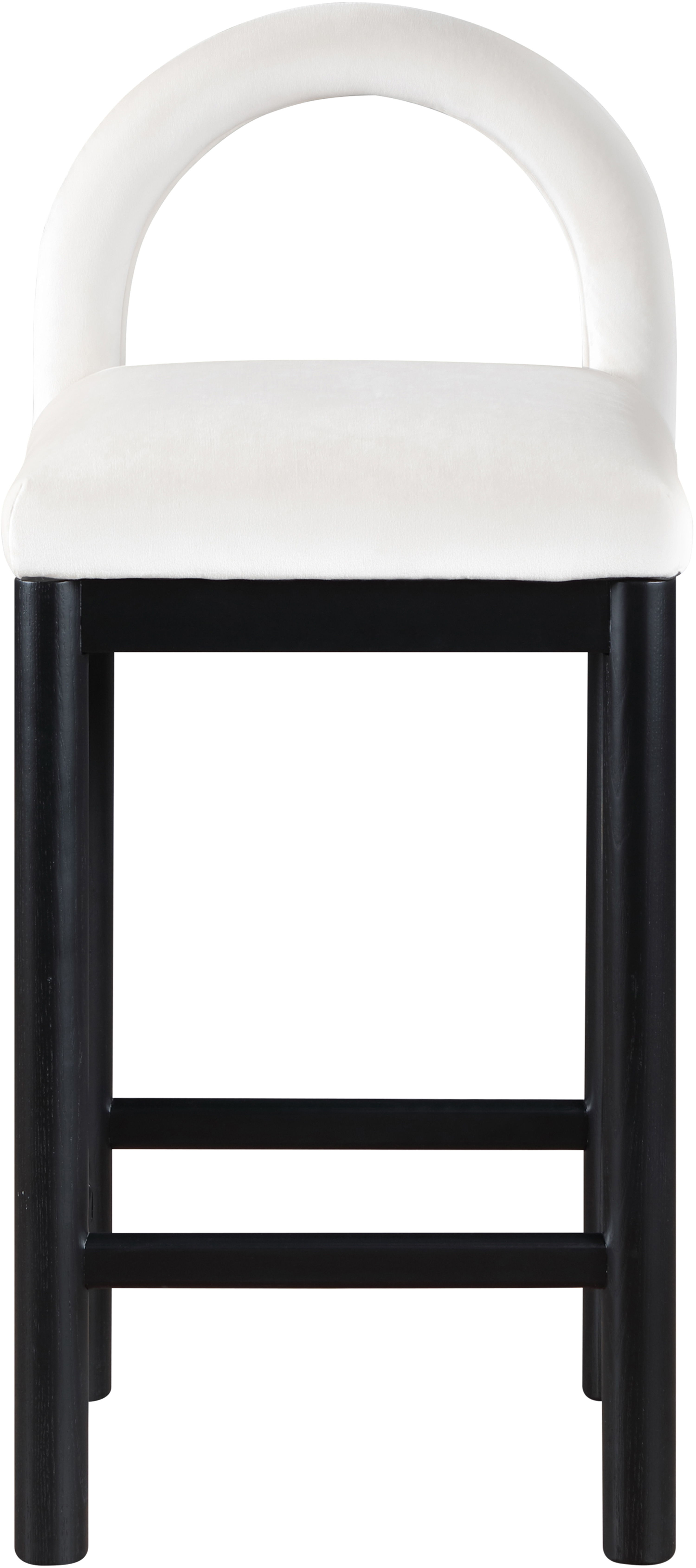 Conrad - Velvet Counter Stool With Black Legs - Cream