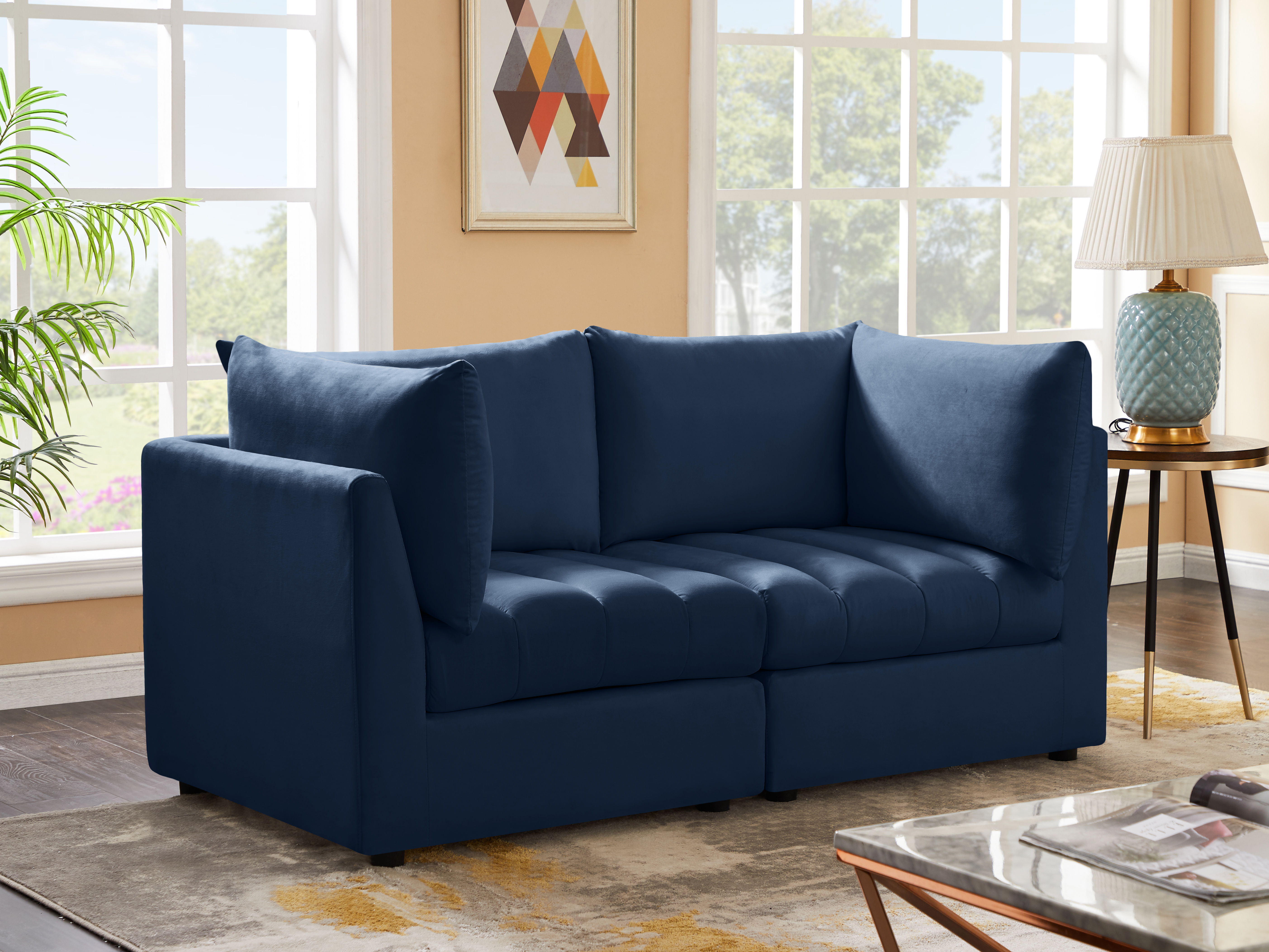 Jacob - Modular 2 Piece Sofa - Navy