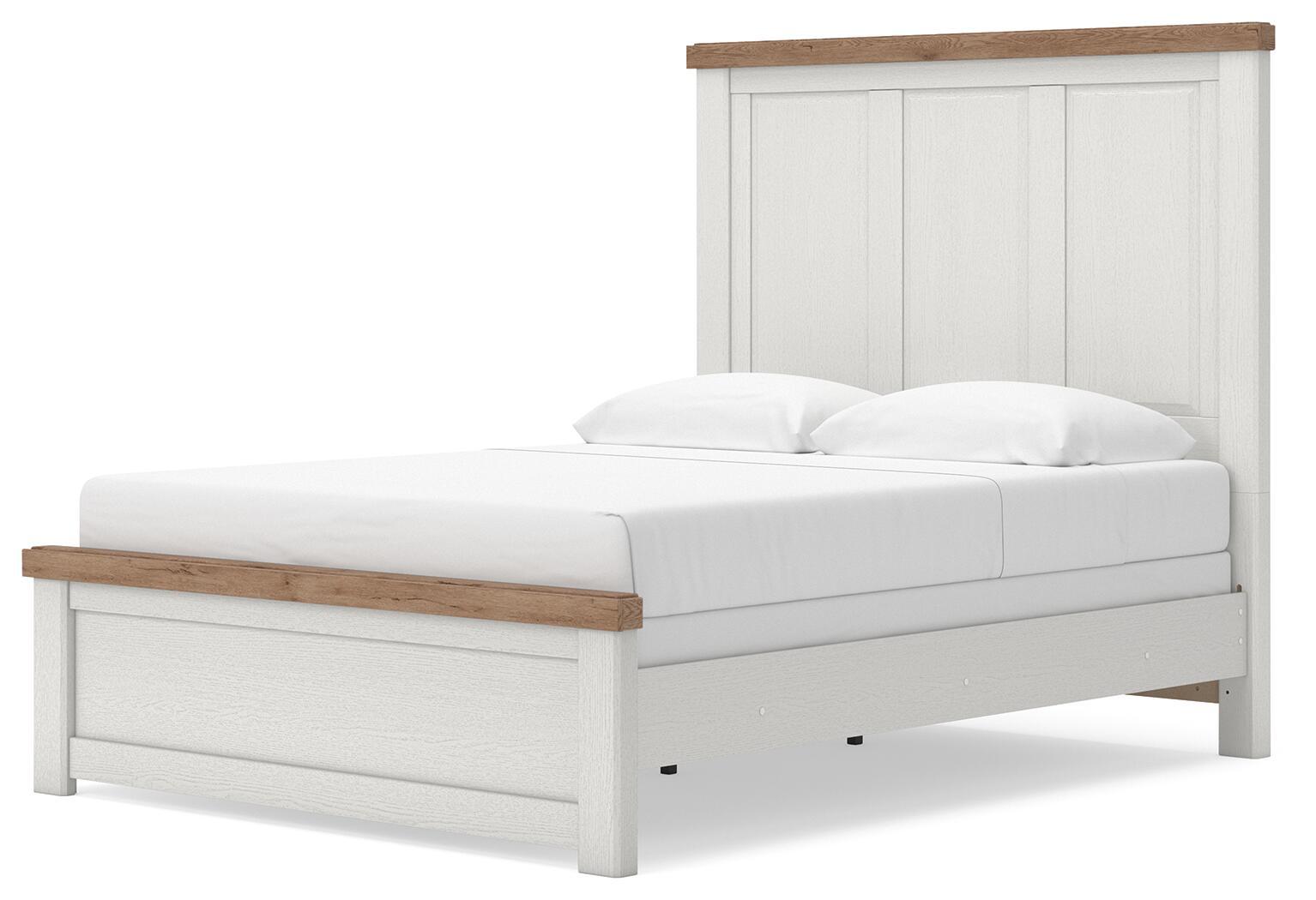 Ashley Furniture Savonport - Queen Panel Bed - White / Brown - Image 6