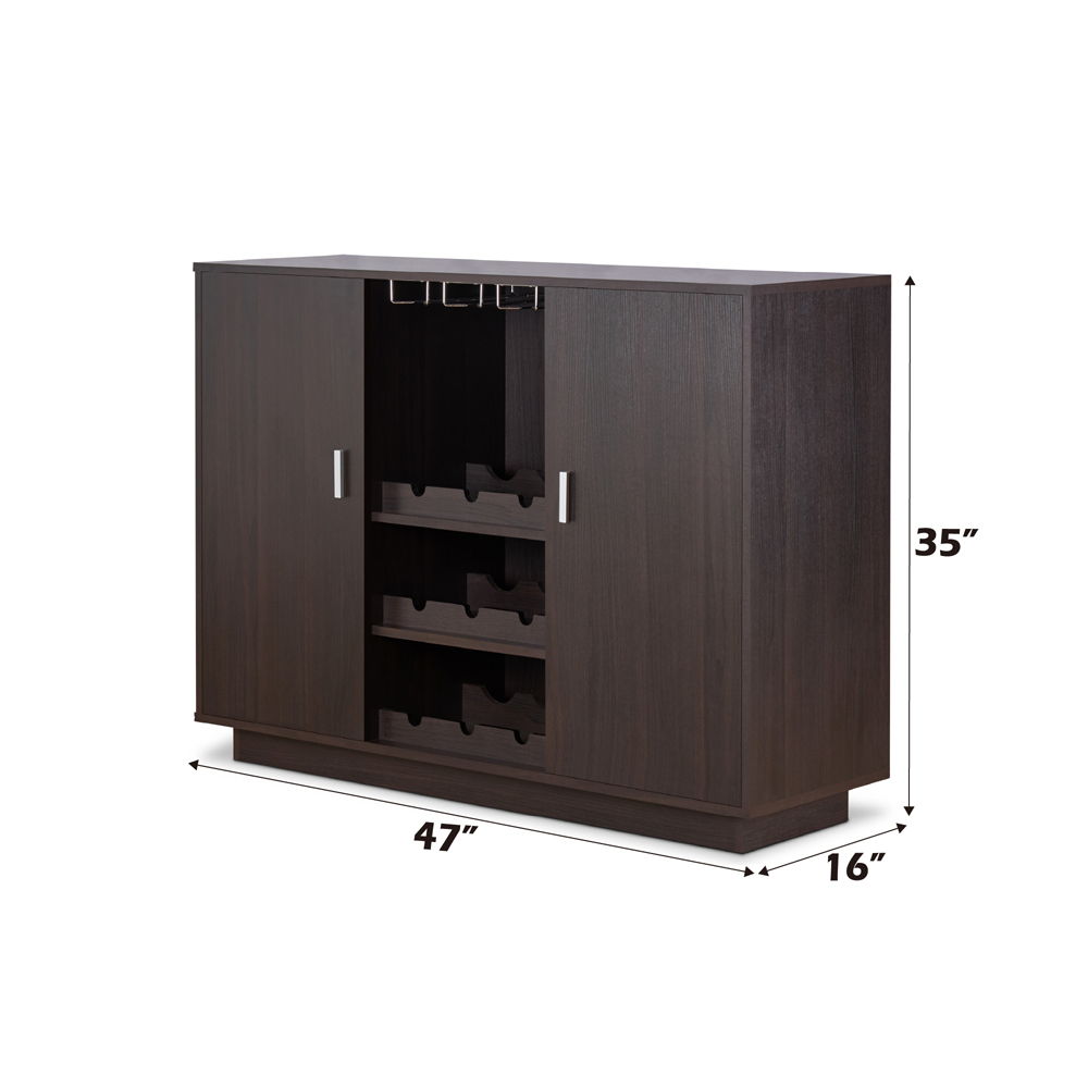 Hazen - 35" Wine Cabinet - Espresso, dark brown, view 5