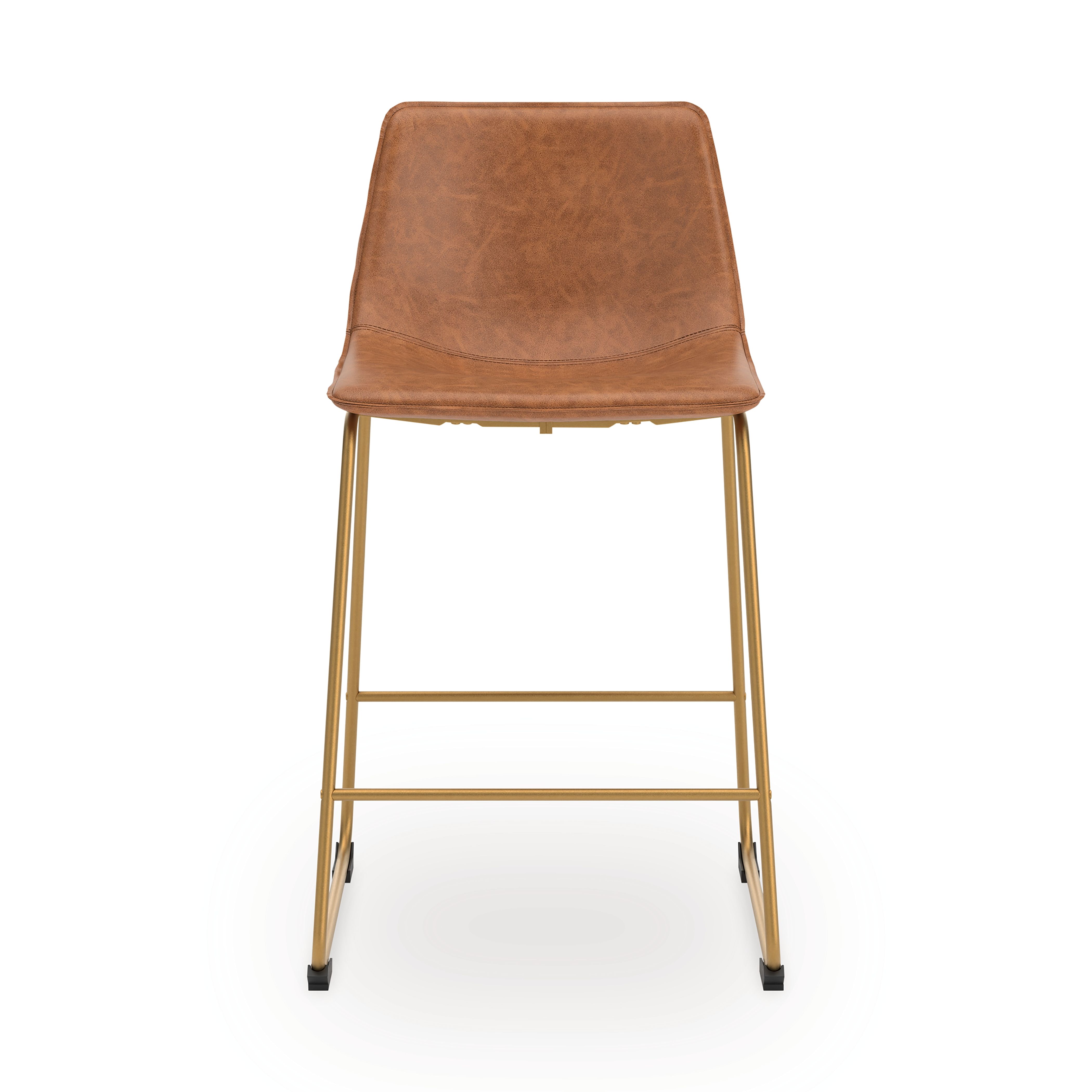 Ciabori - Upholstered Barstool (Set of 2) - Brown / Gold
