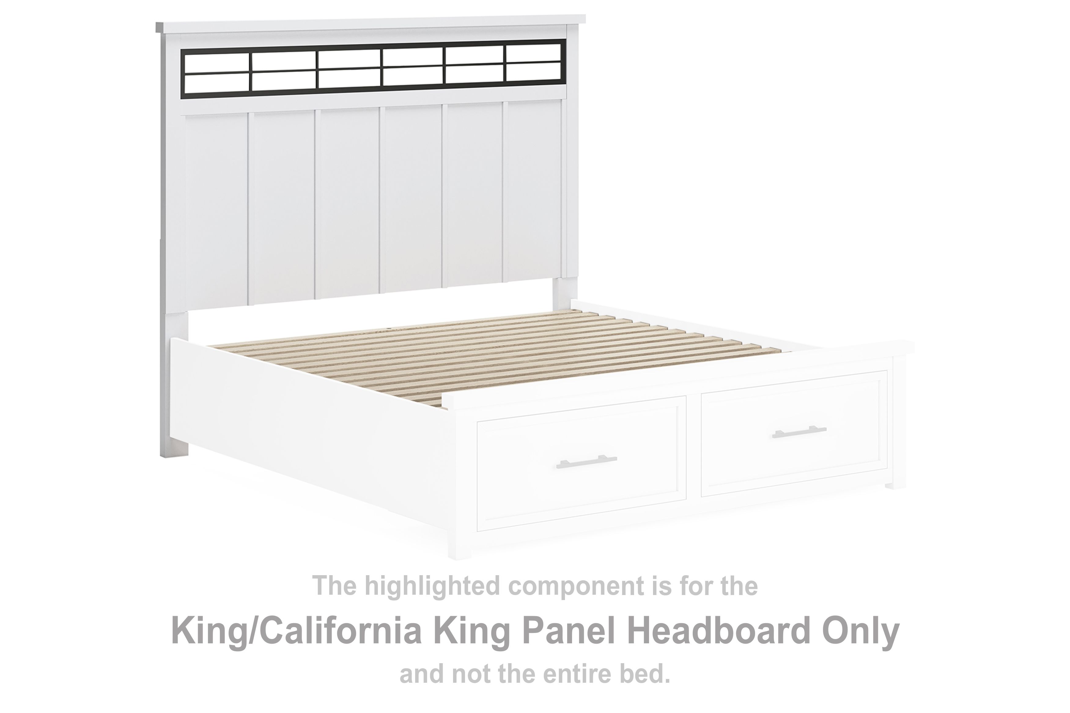 Ashbryn – King/California King Panel Headboard – White / Natural