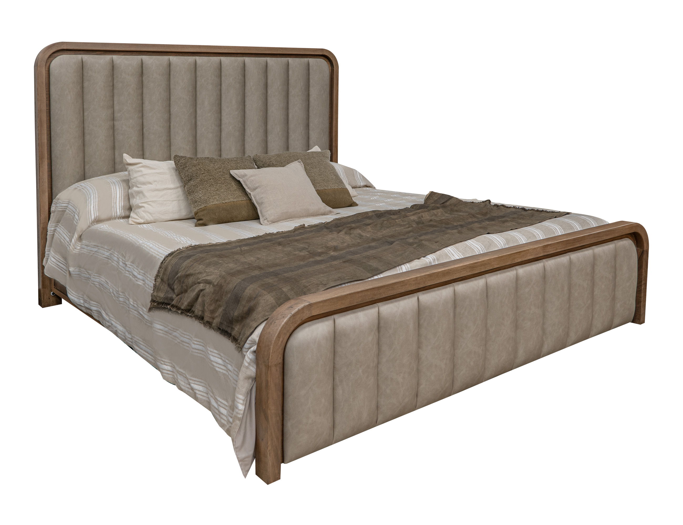 International Furniture Direct Mezquite - King Upholstered Panel Bed - Mezquite Brown