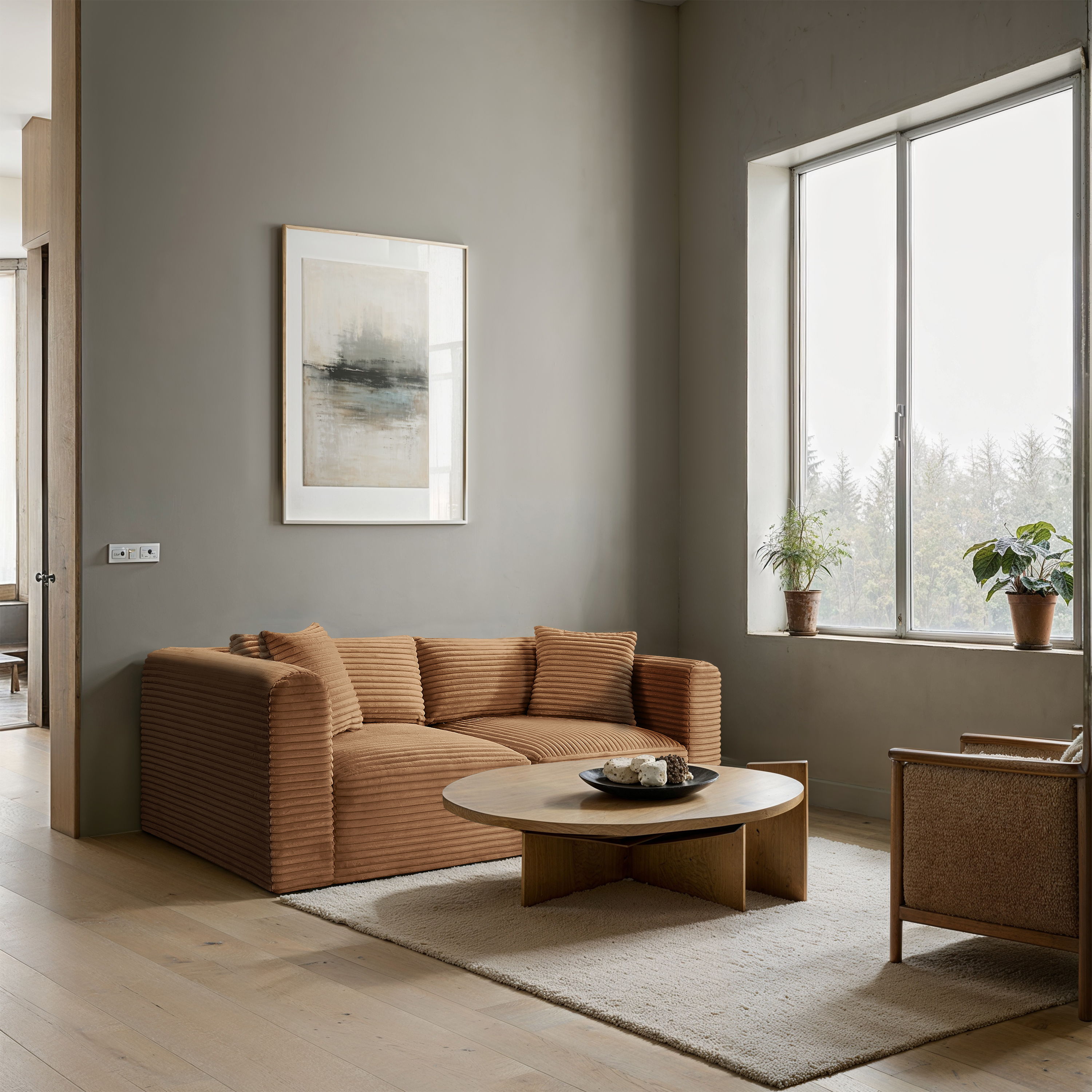 Shaggy - 2 Piece Modular Sofa - Saddle