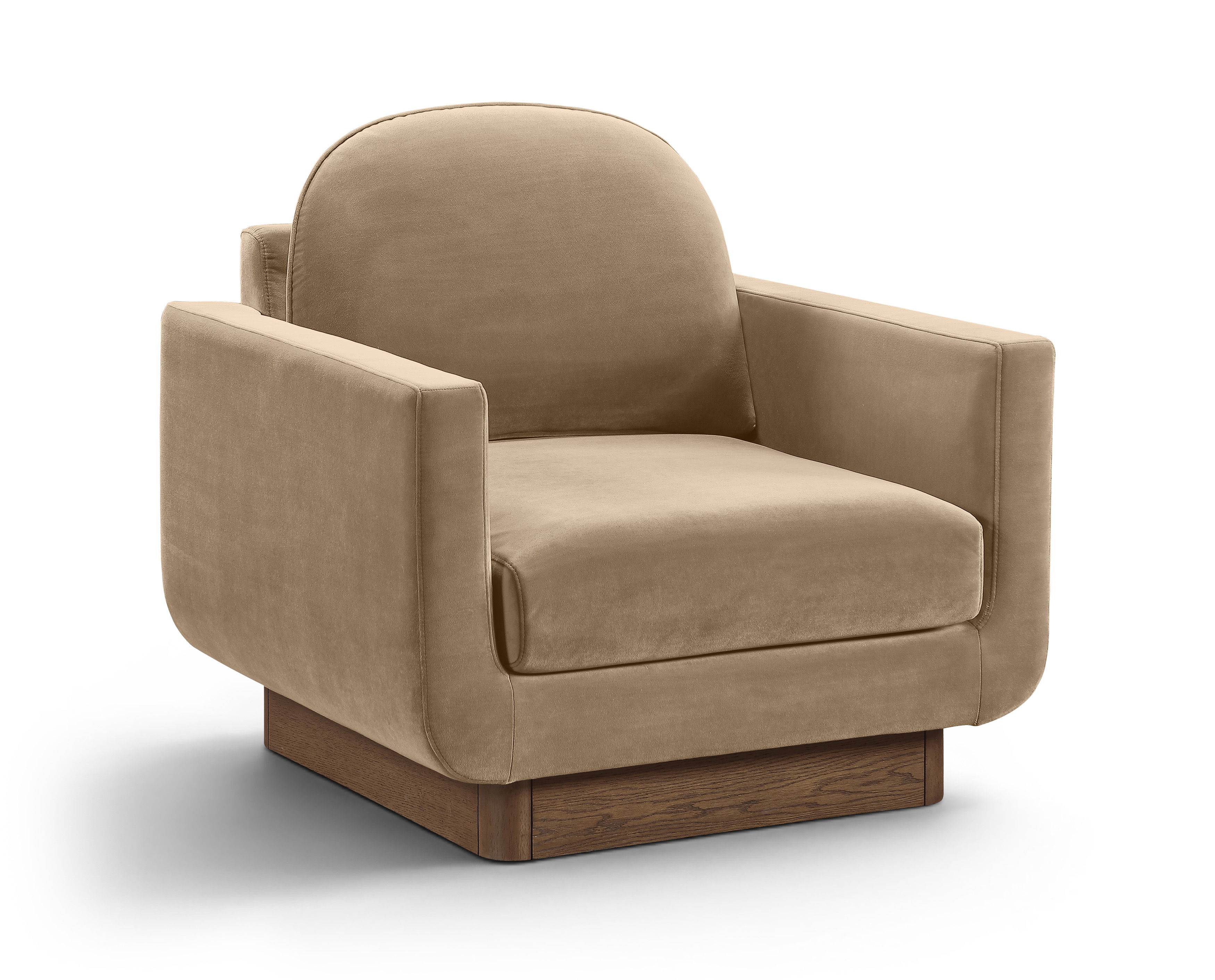 Diviento - Velvet Performance Fabric Upholstered Accent Chair - Beige