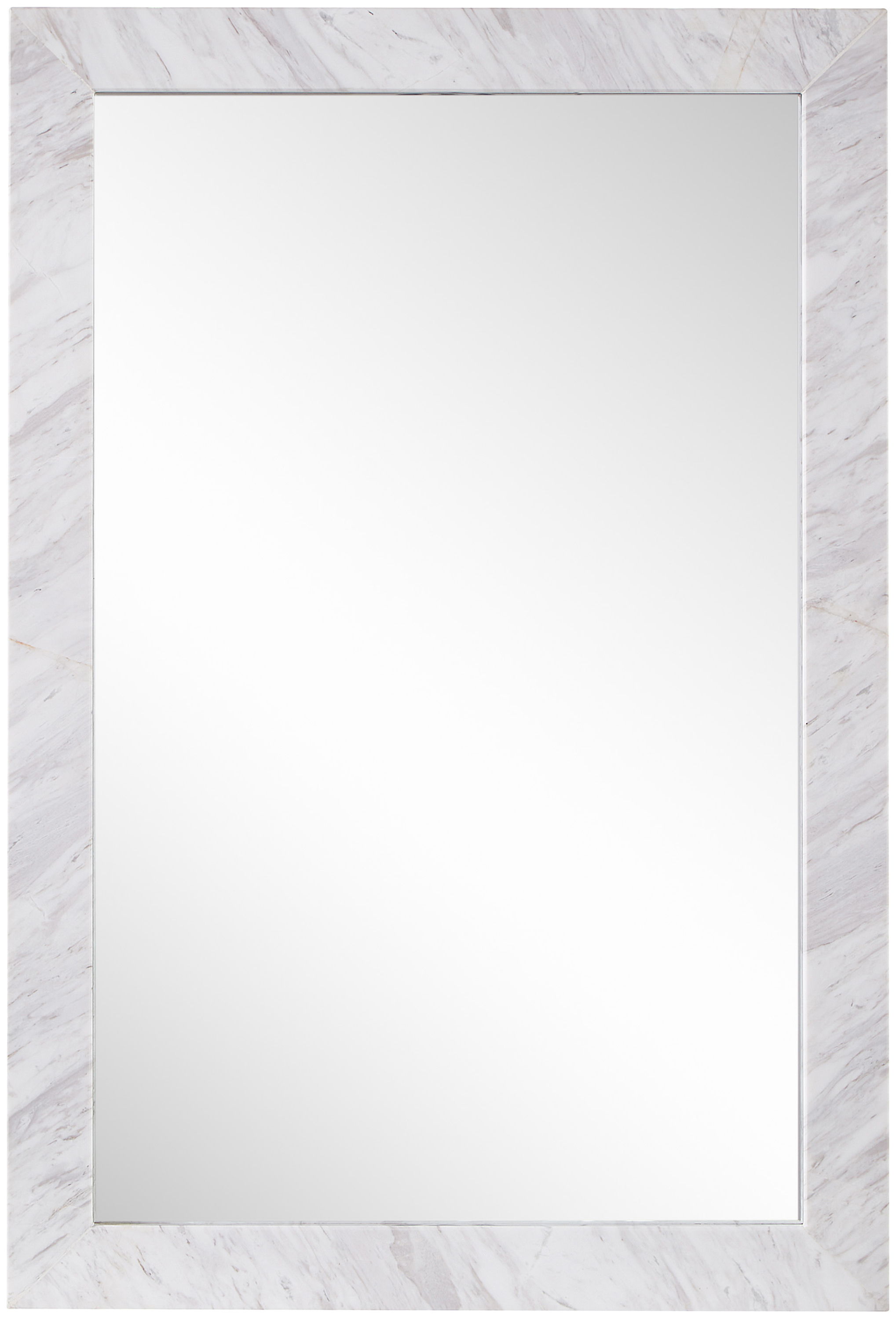 Pavia - Genuine Marble Frame Mirror - White