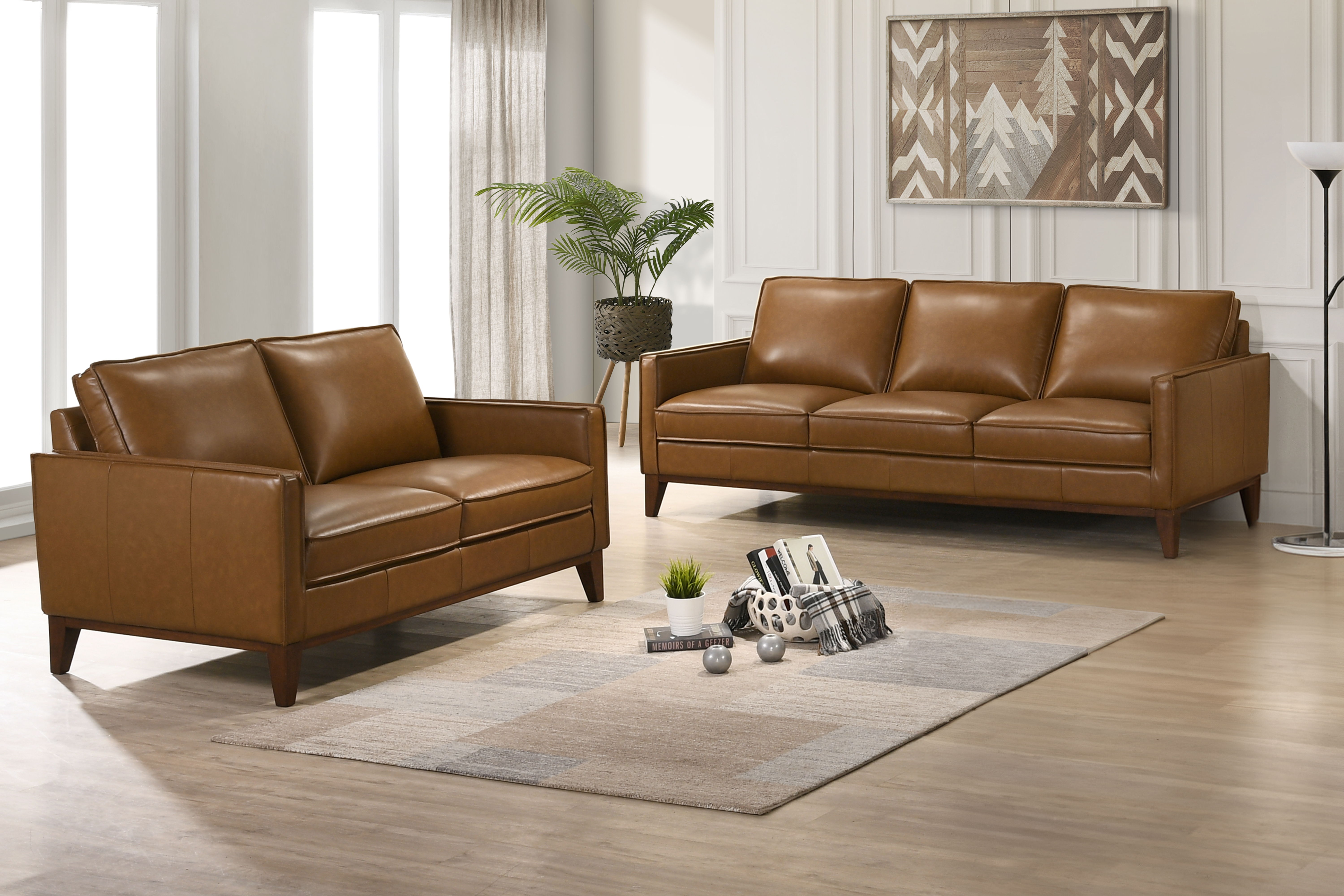 Caspar - Sofa & Loveseat - Caramel