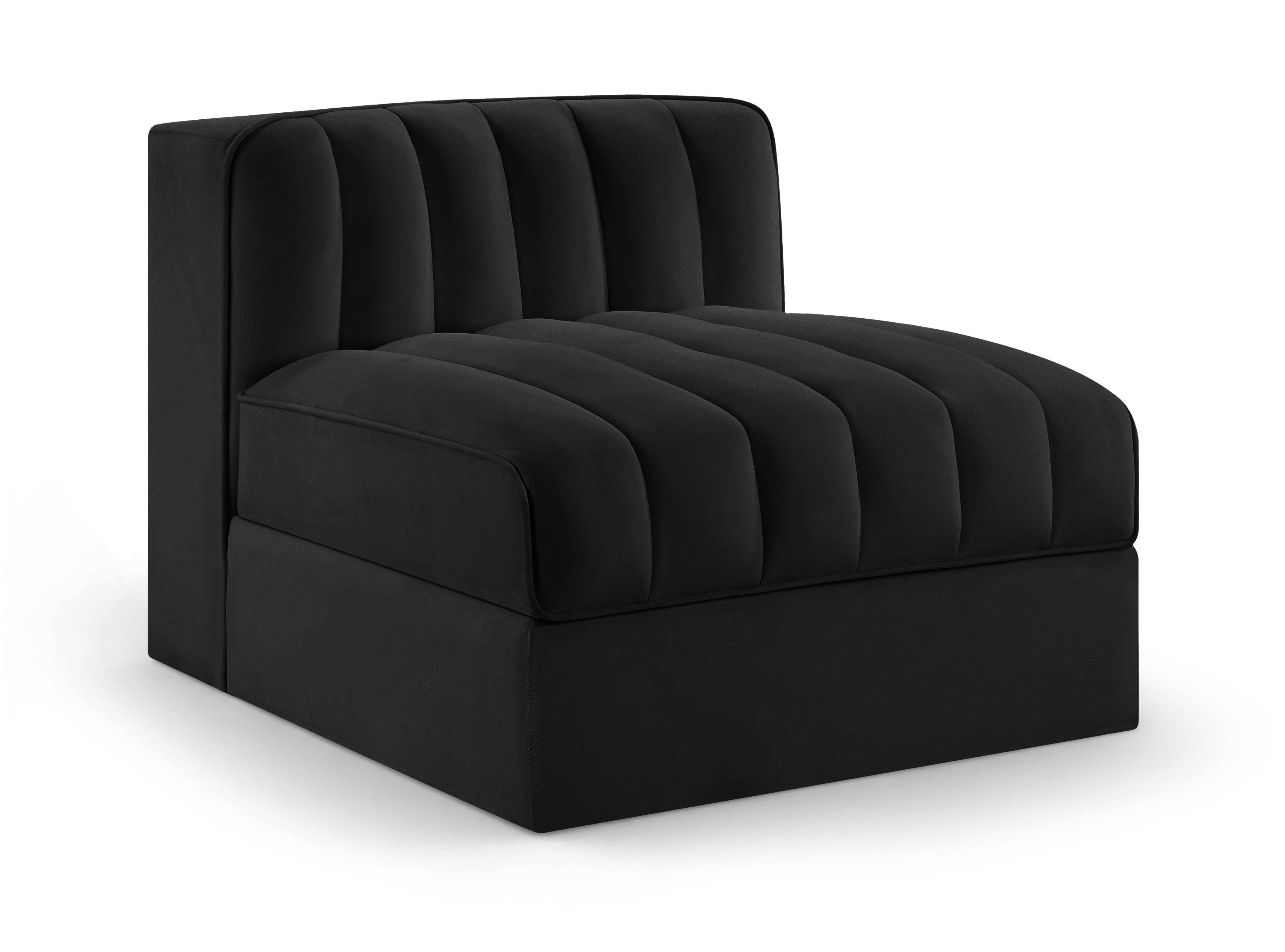 Velvet Performance Fabric Upholstered Modular Armless Chair