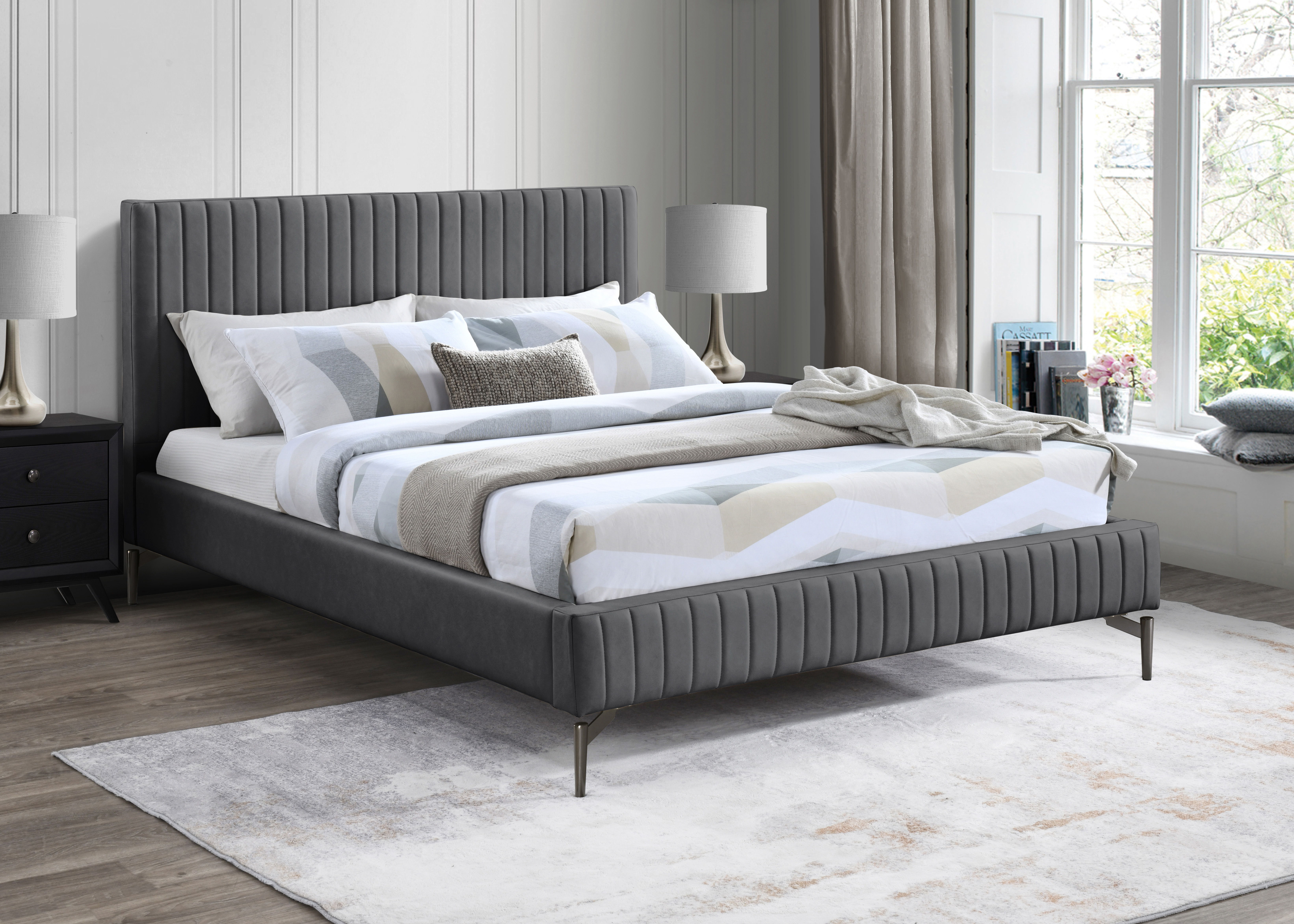 Gallo - King Bed - Dark Gray