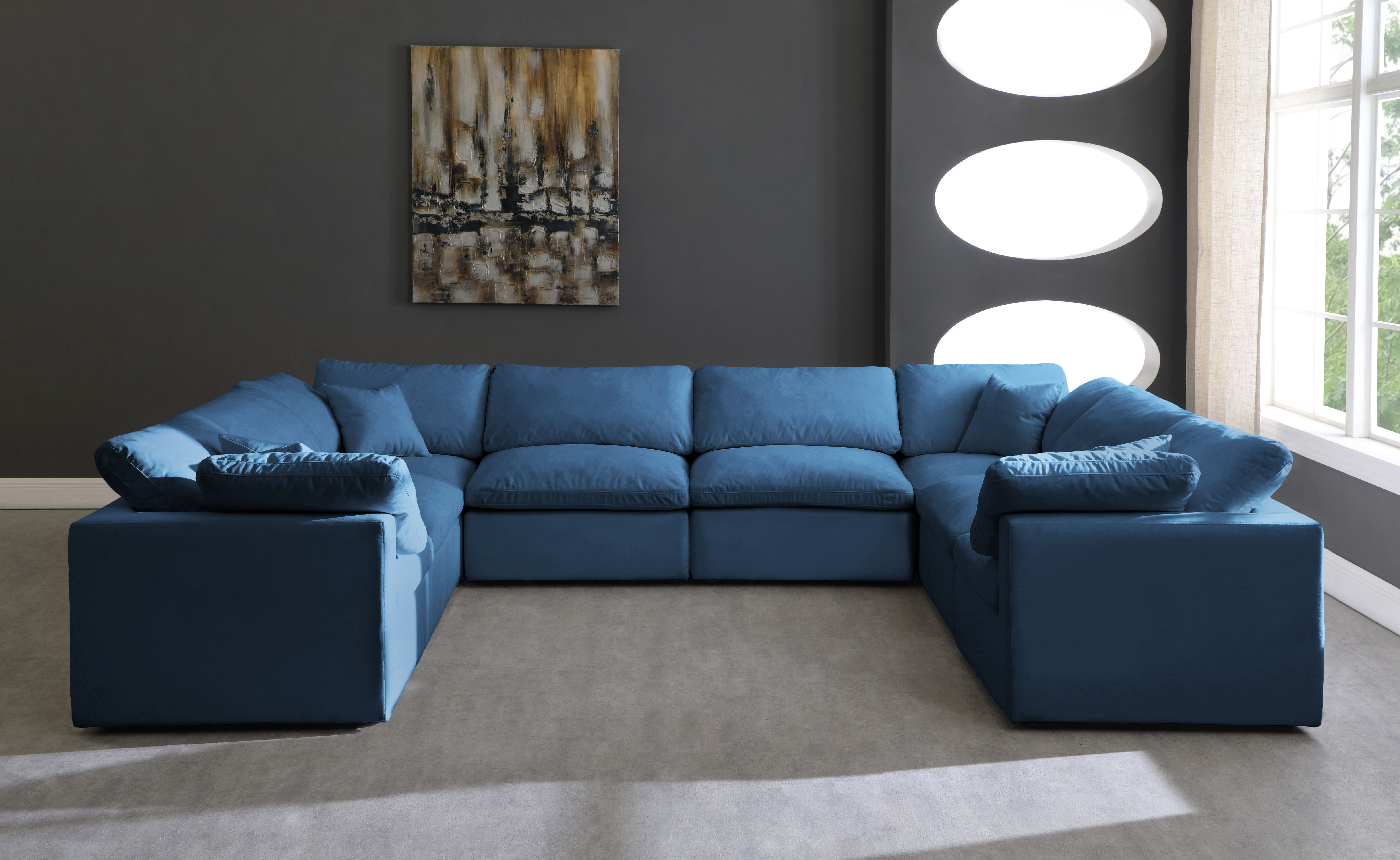 Plush - 8 Piece Modular Sectional - Navy