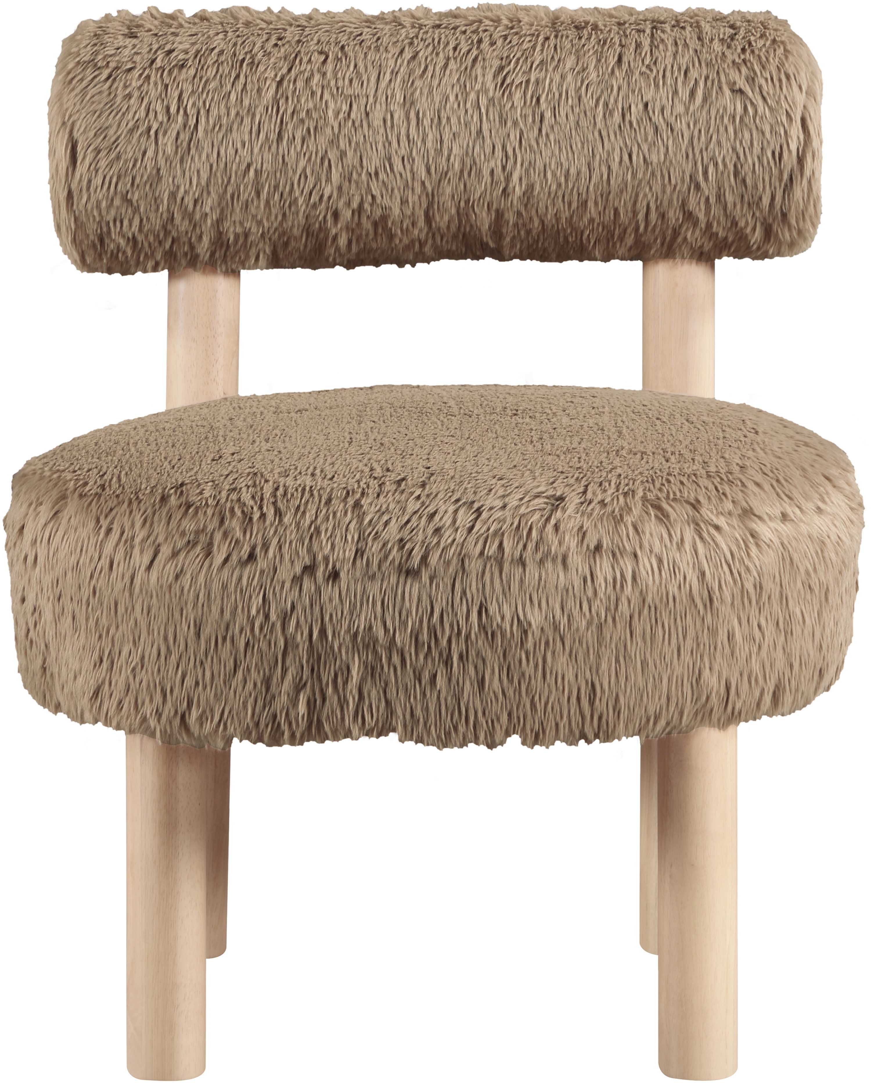 Ambre - Vegan Shearling Fabric Accent Chair - Tan