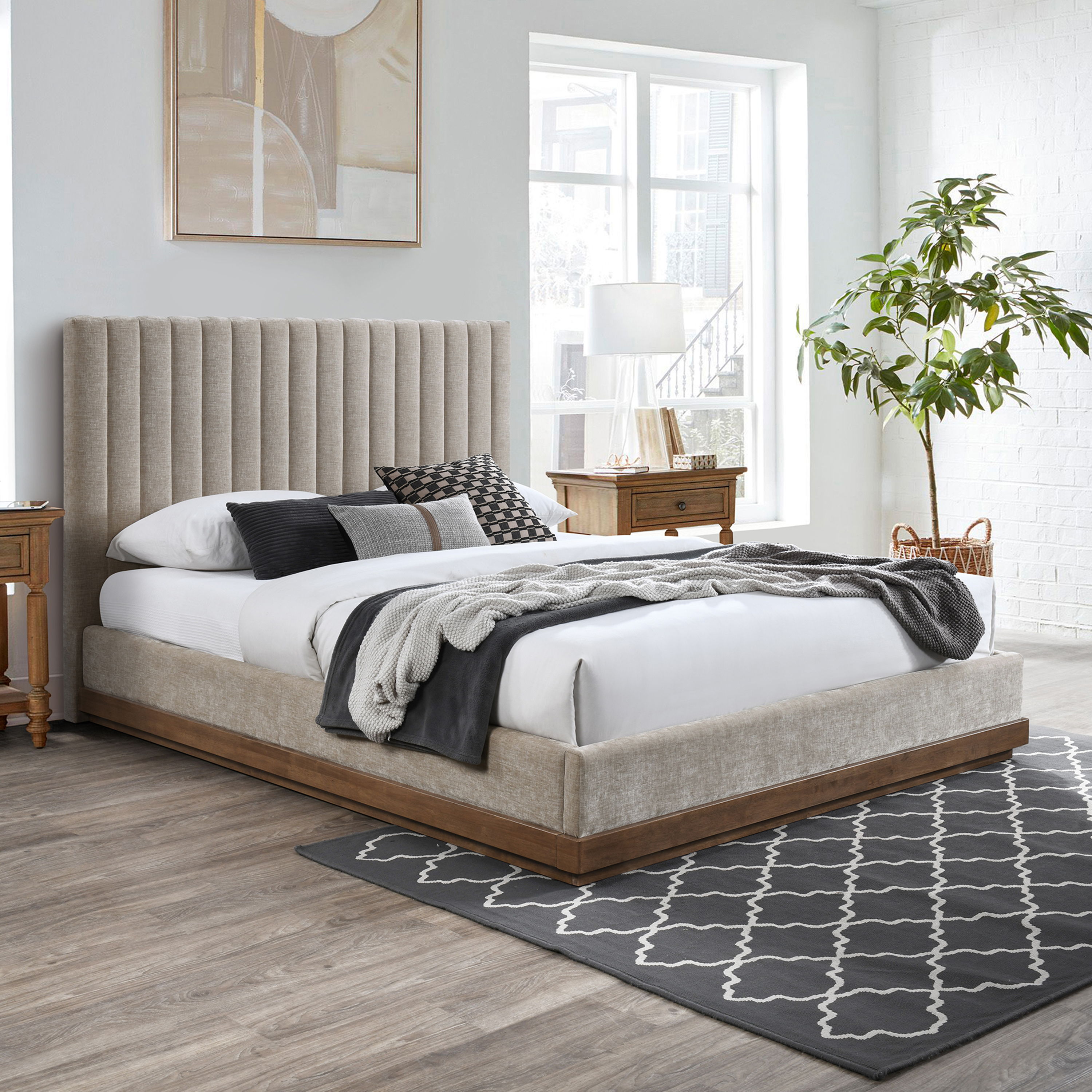 Emmet - King Bed - Beige