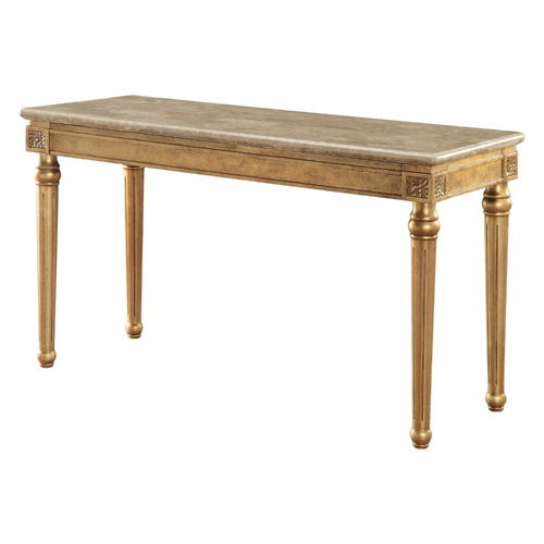 Daesha - Sofa Table - Marble Top & Antique Gold, beige