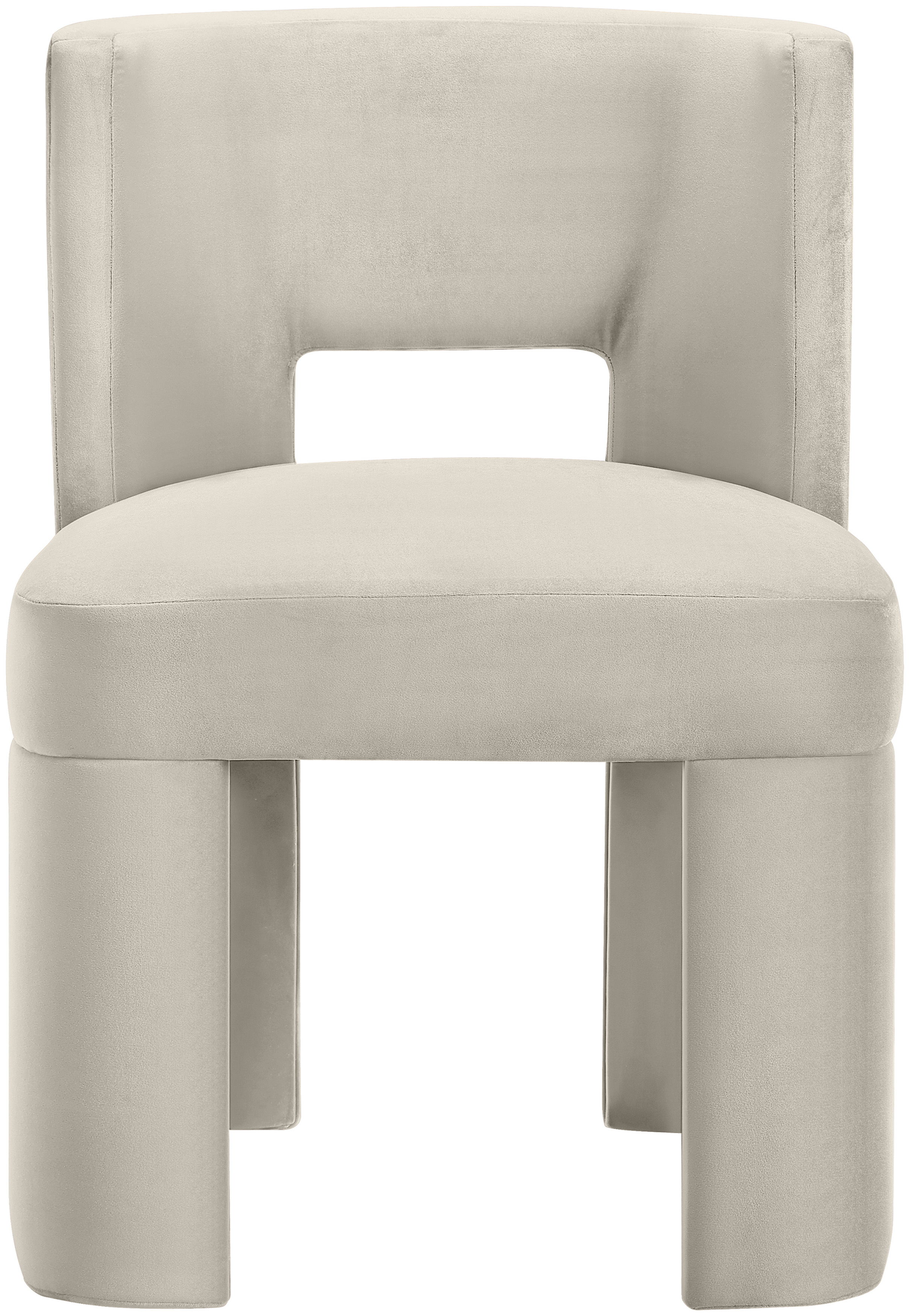 Zuno - Velvet Performance Fabric Upholstered Dining Chair (Set of 2) - Cream