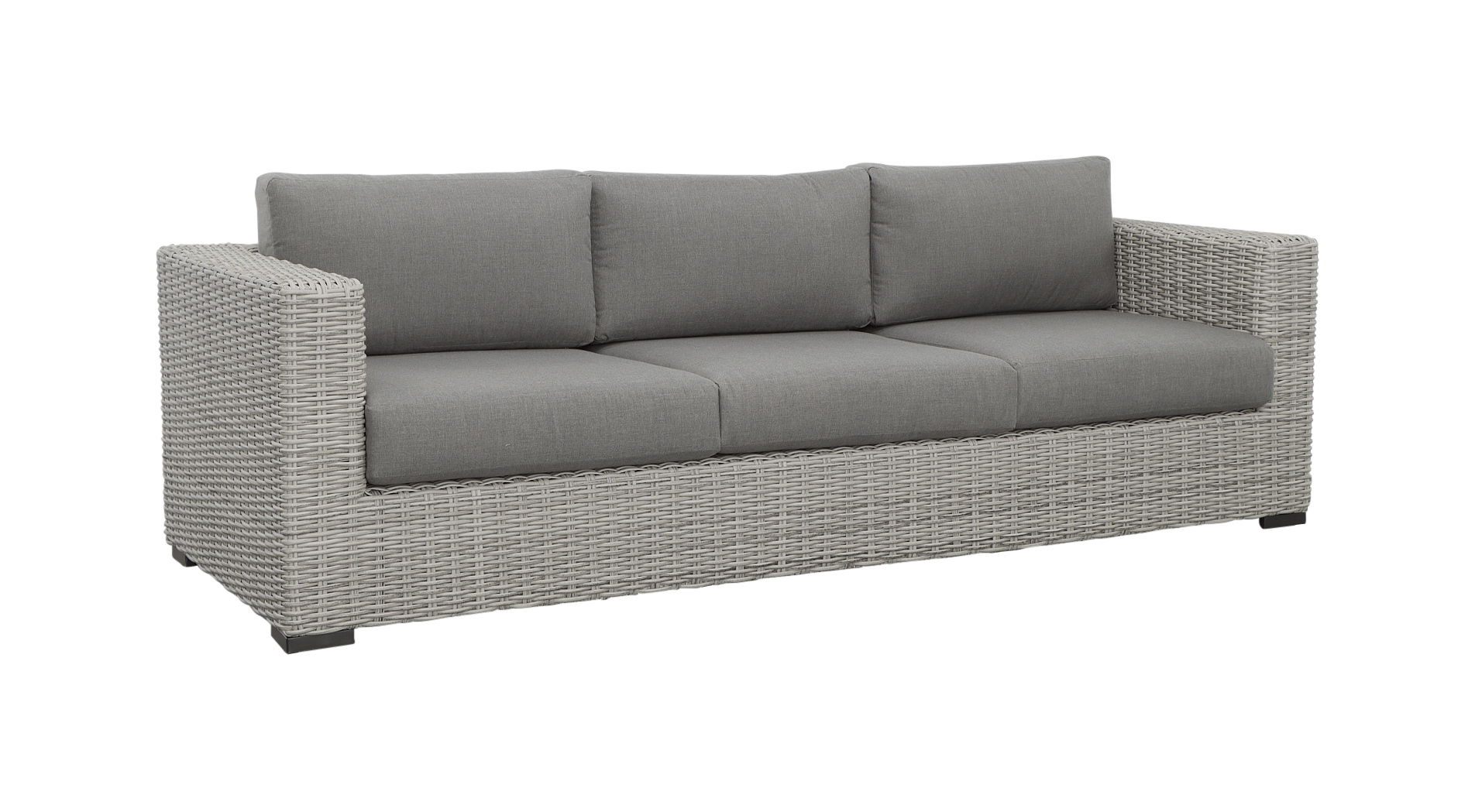 Blakley - Outdoor Sofa With Half Round Wicker - Gray Image