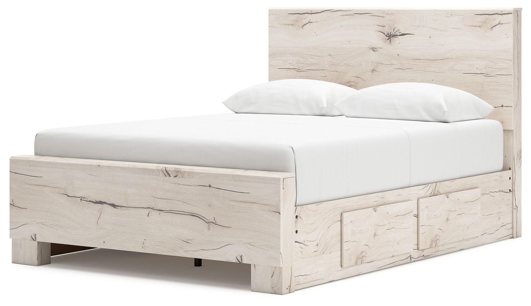 Ashley Furniture Lawroy - 8 Pc. - Dresser, Mirror, Chest, Queen Panel Bed With 2 Under Bed Storage Units - Light Natural - Image 11