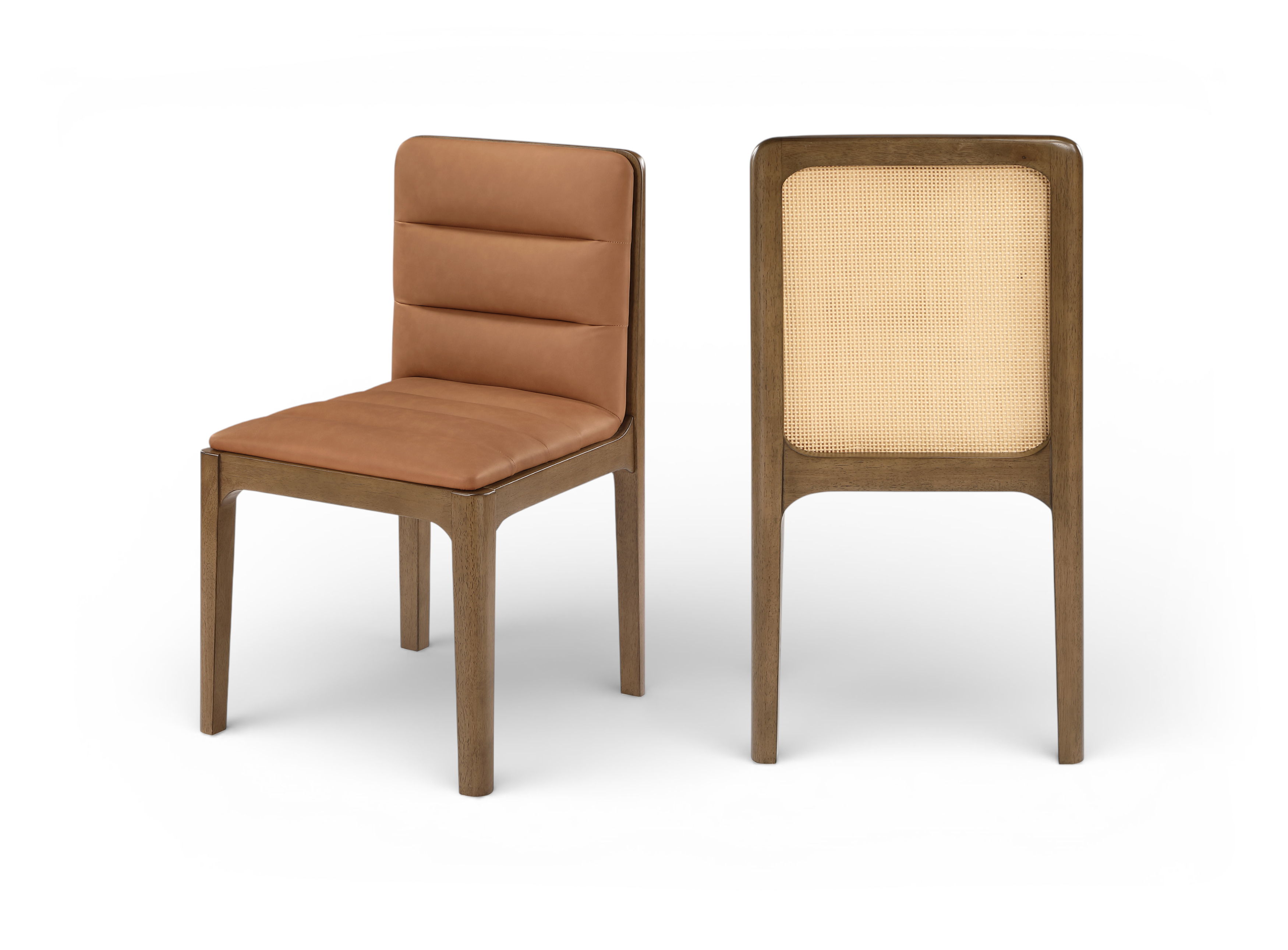 Ellis - Vegan Leather Upholstered Dining Chair (Set of 2) - Cognac