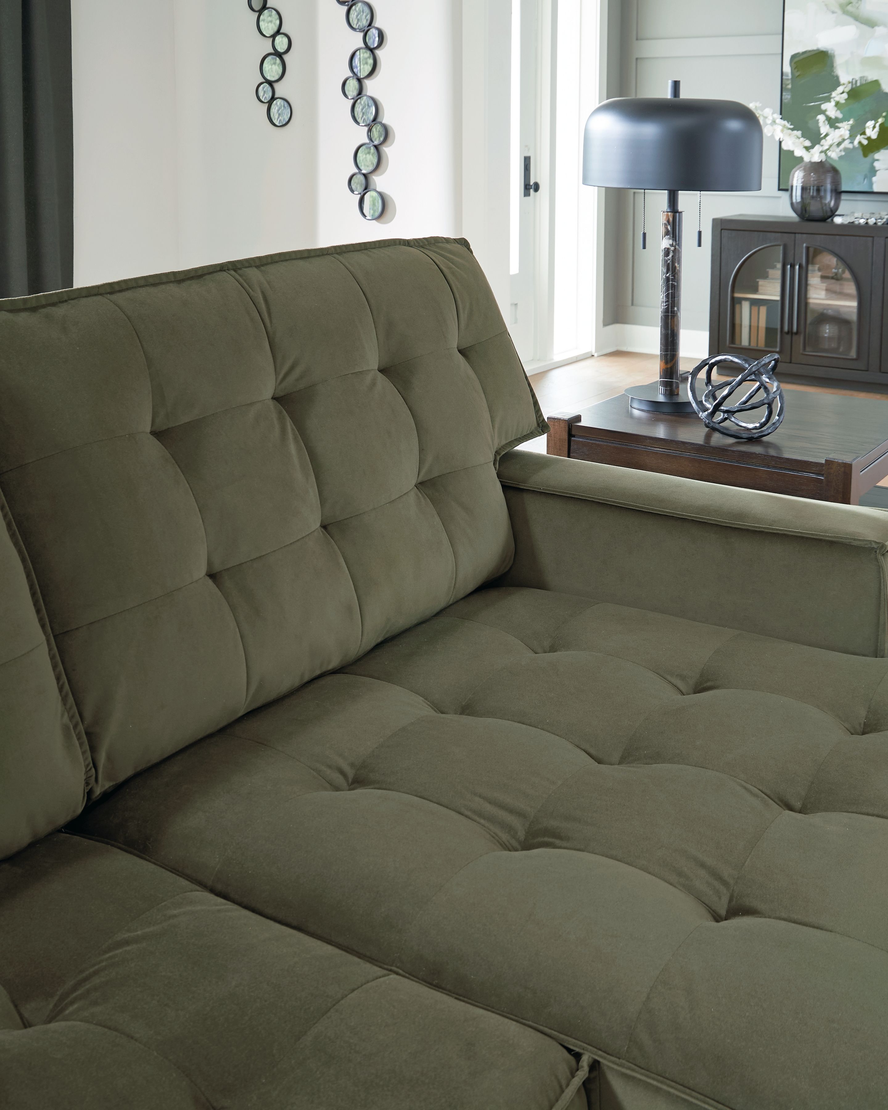 Caspian-Town - 2-Piece Sectional With RAF Corner Chaise - Olive