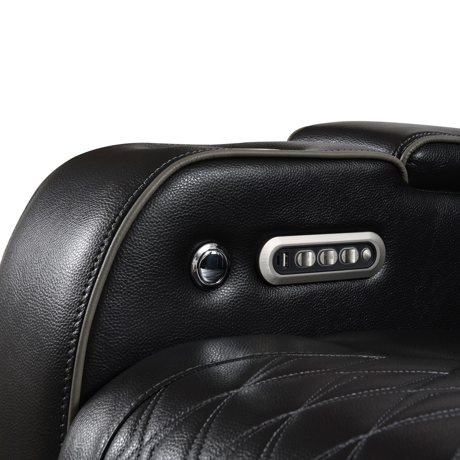 U70 - 3 Piece Living Room Set (Power Reclining Sofa & Power Reclining Loveseat, Power Reclining Chair) - Black