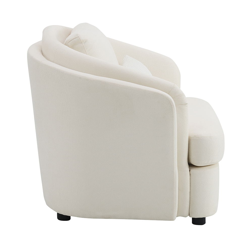 Mariko - Chair With Pillow - Beige Linen, beige, view 2