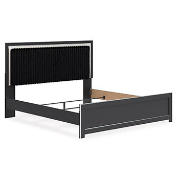 Zuraleus – King Upholstered Panel Headboard – Black
